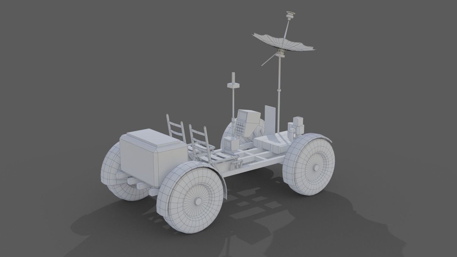 Space Rover Vehicle Stylized Low Poly Low-poly 3D model_4