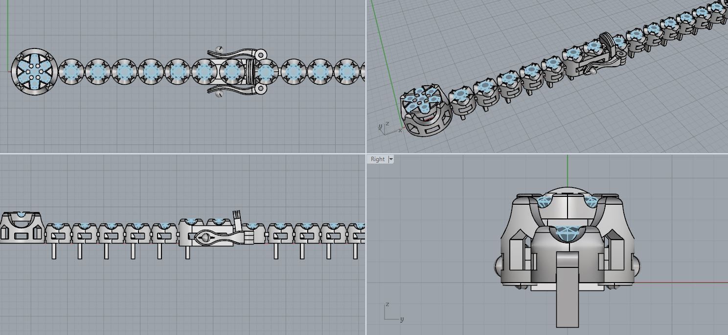 Tennis Bracelet 3D print model_11