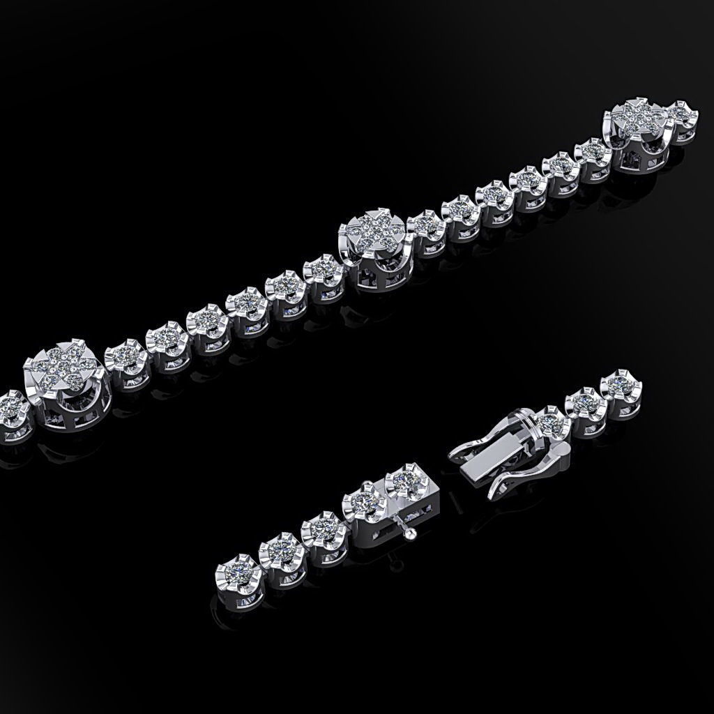 Tennis Bracelet 3D print model_1