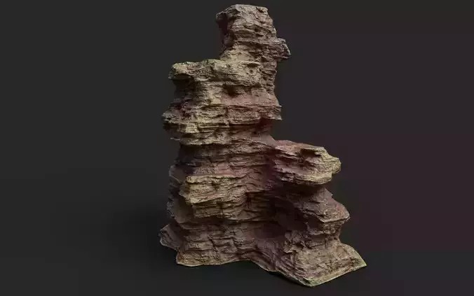 Desert Cliff 21-3 Low-poly 3D model