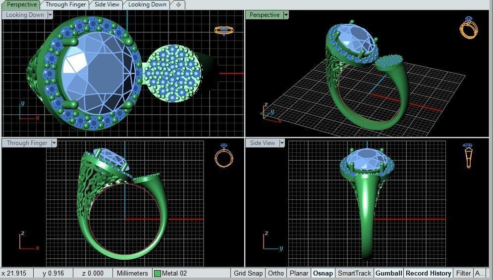 women ring 3D print model_4