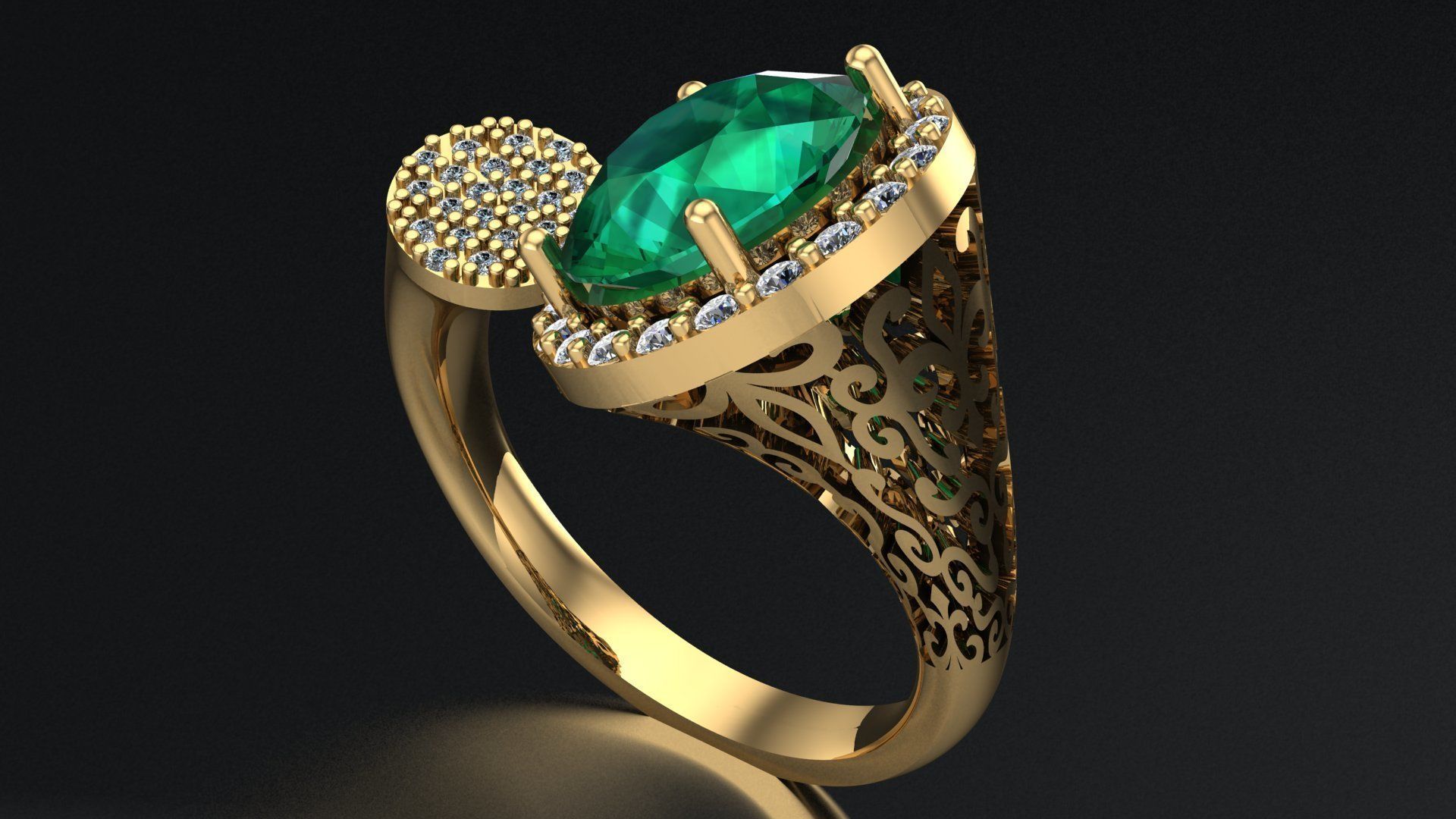 women ring 3D print model_1