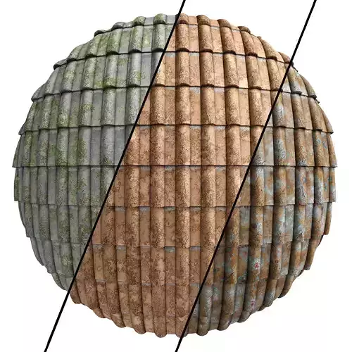 Roof Tile Materials 4- By 3 color Pbr By Sbsar 4k