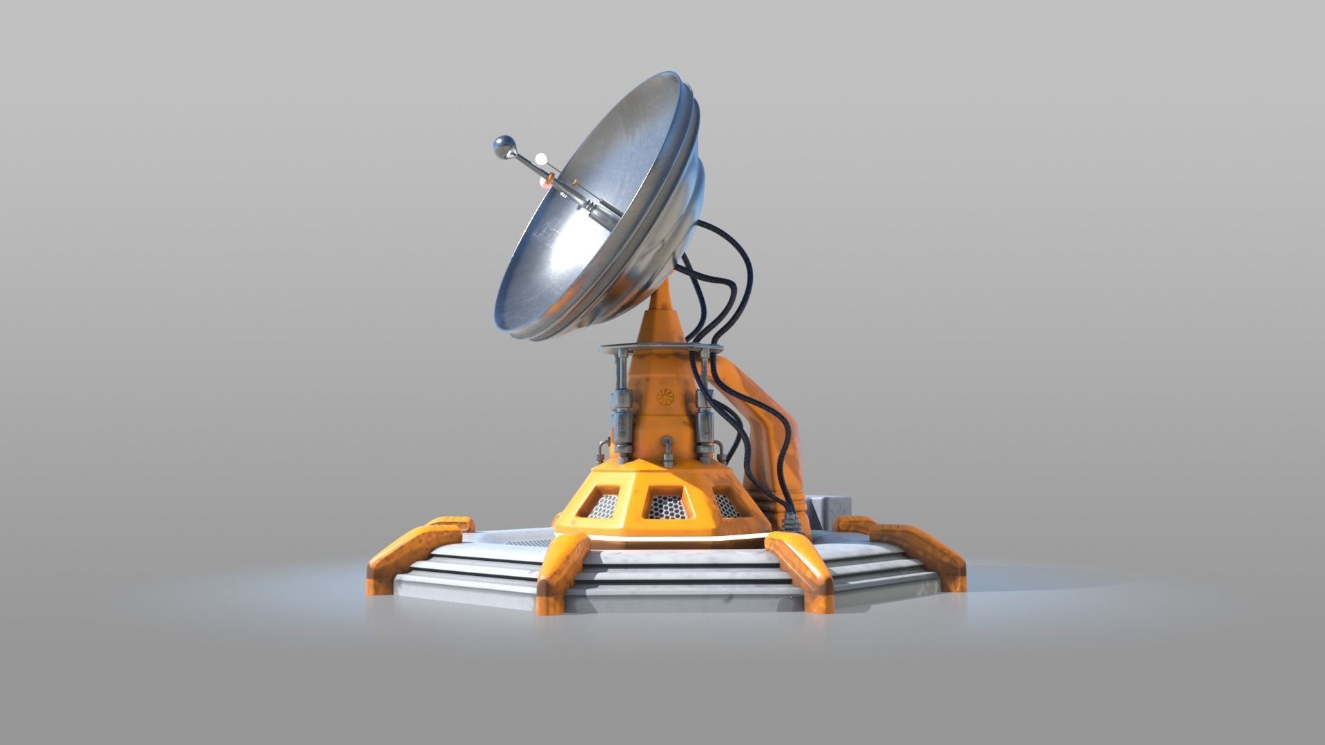 Scifi locator Low-poly 3D model_3