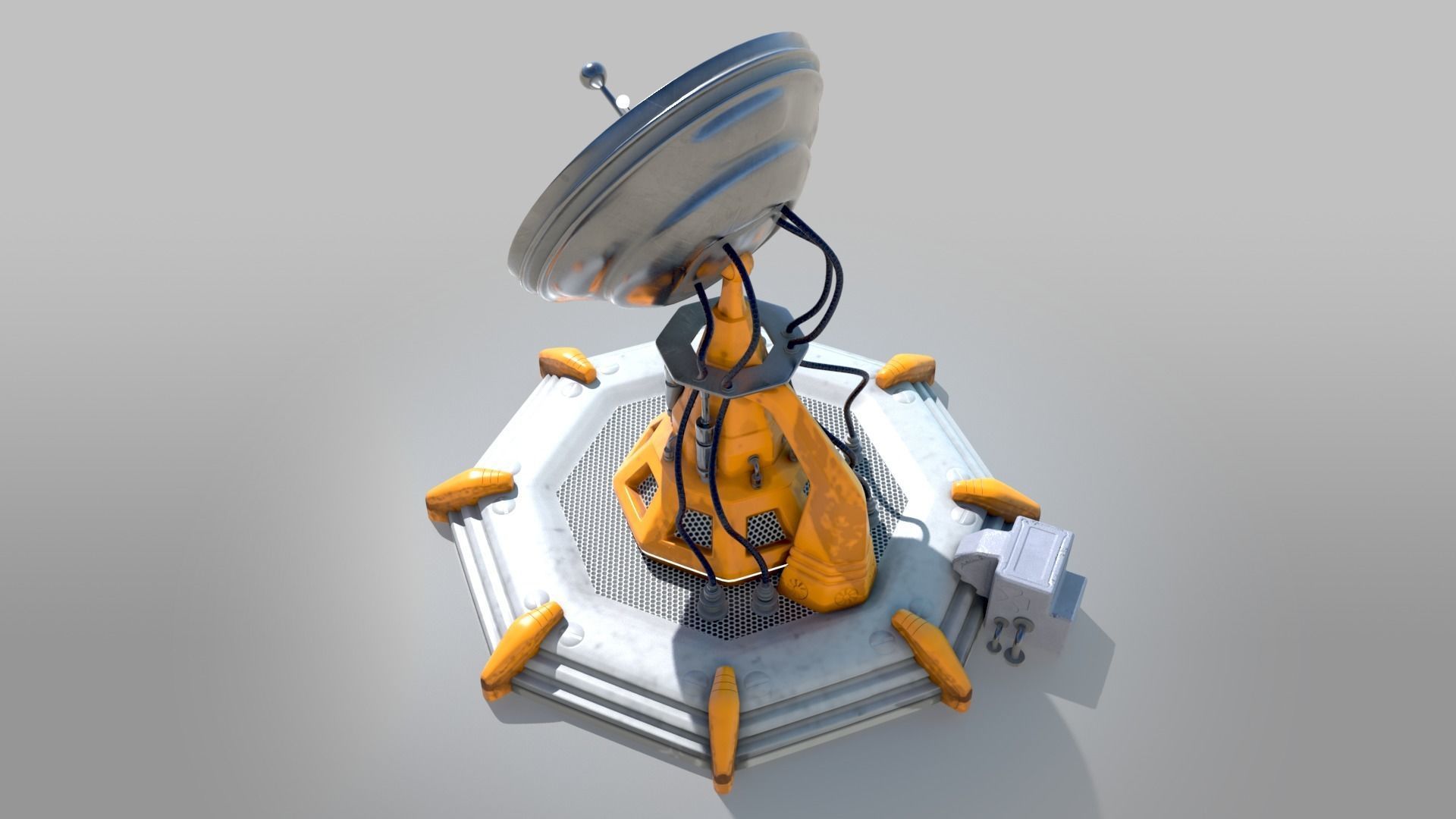 Scifi locator Low-poly 3D model_6