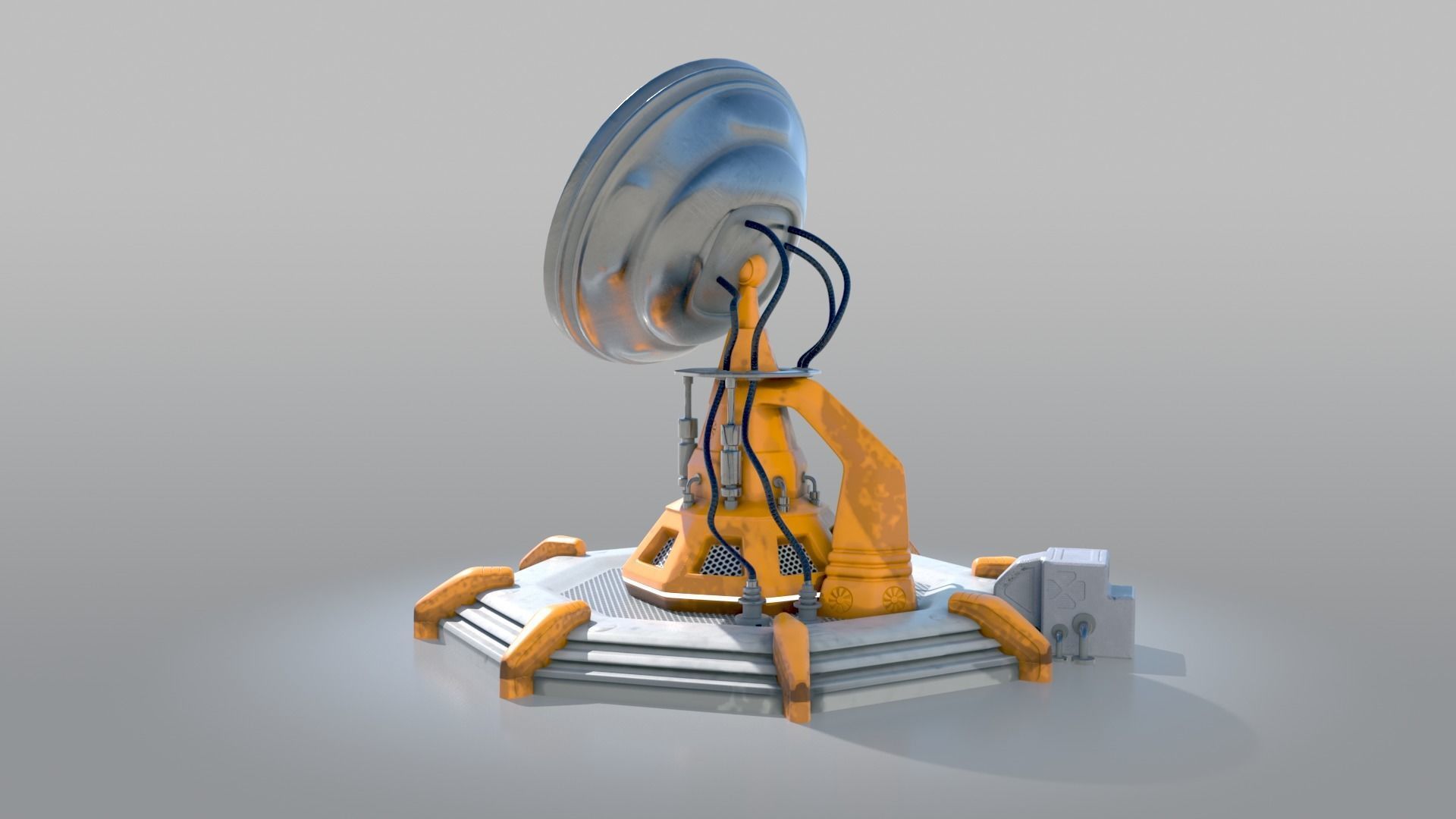 Scifi locator Low-poly 3D model_5