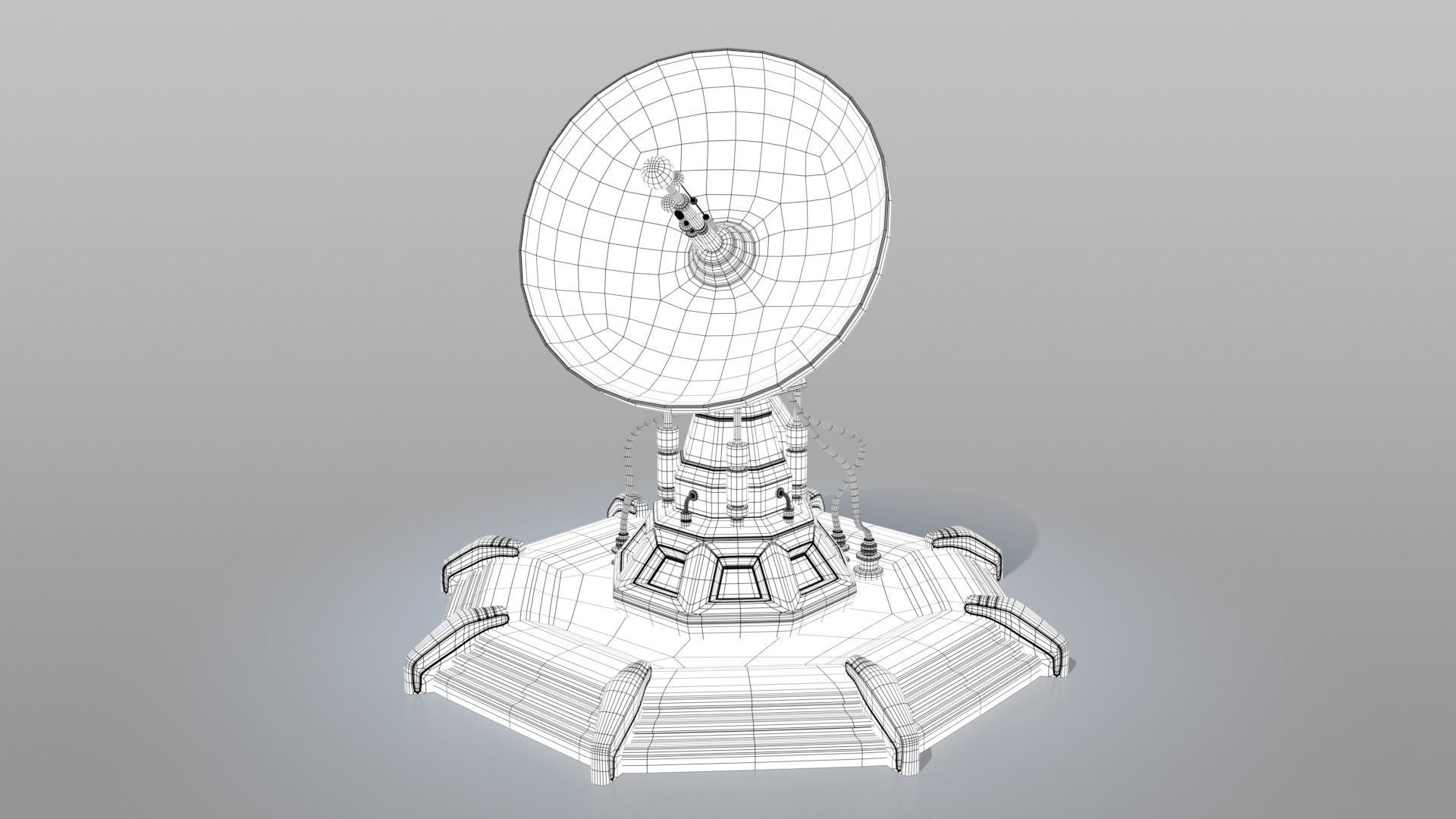 Scifi locator Low-poly 3D model_13