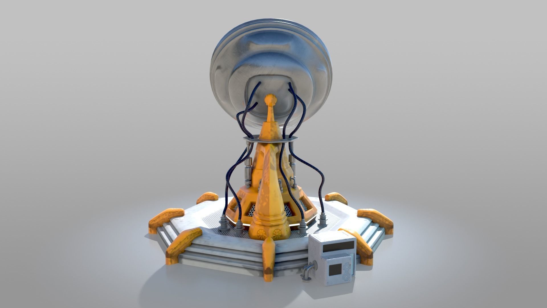 Scifi locator Low-poly 3D model_4