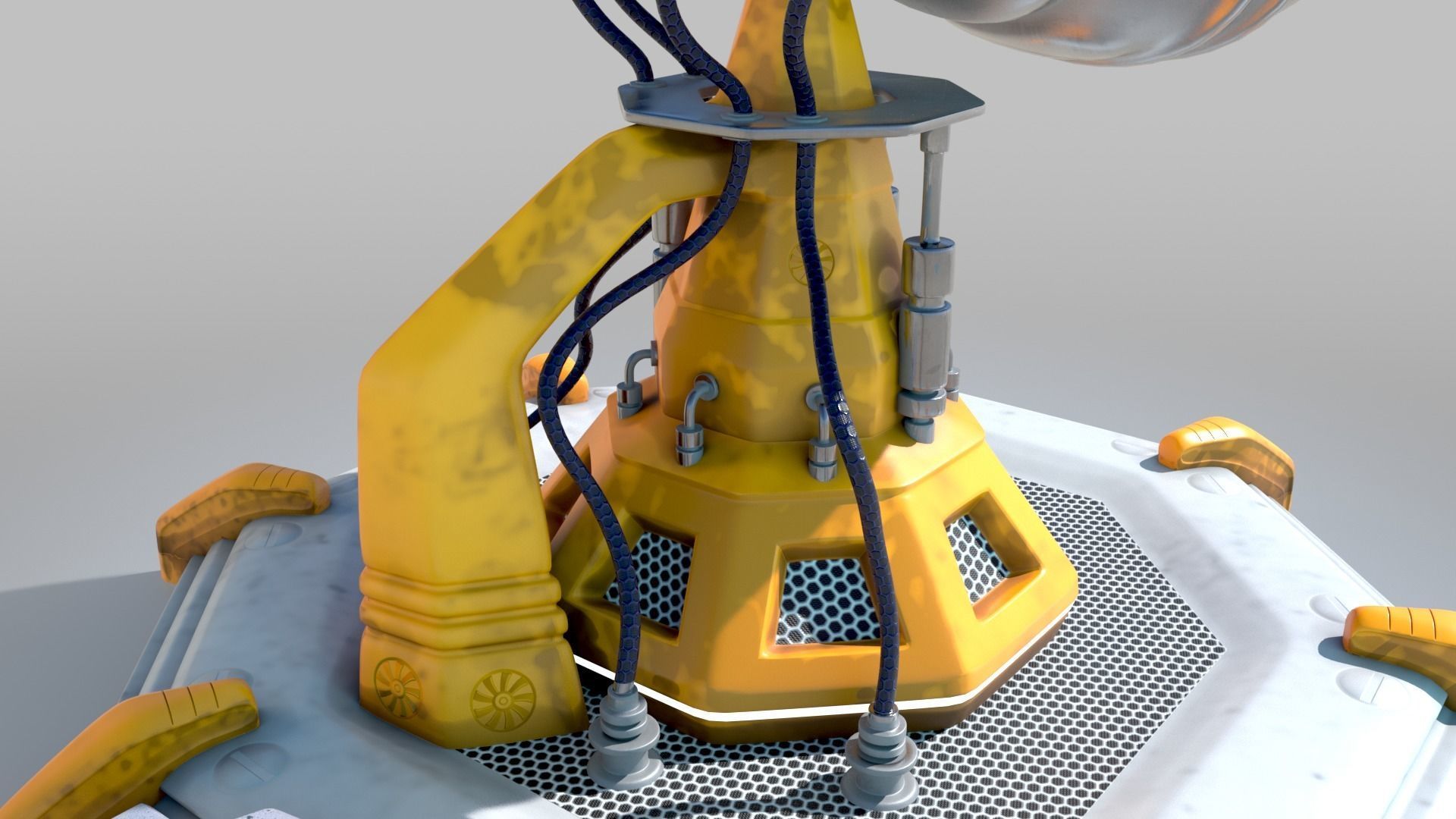 Scifi locator Low-poly 3D model_8