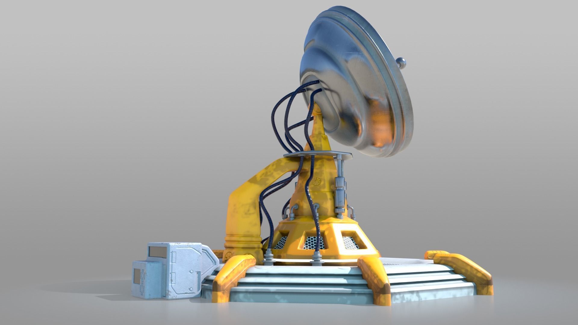 Scifi locator Low-poly 3D model_7