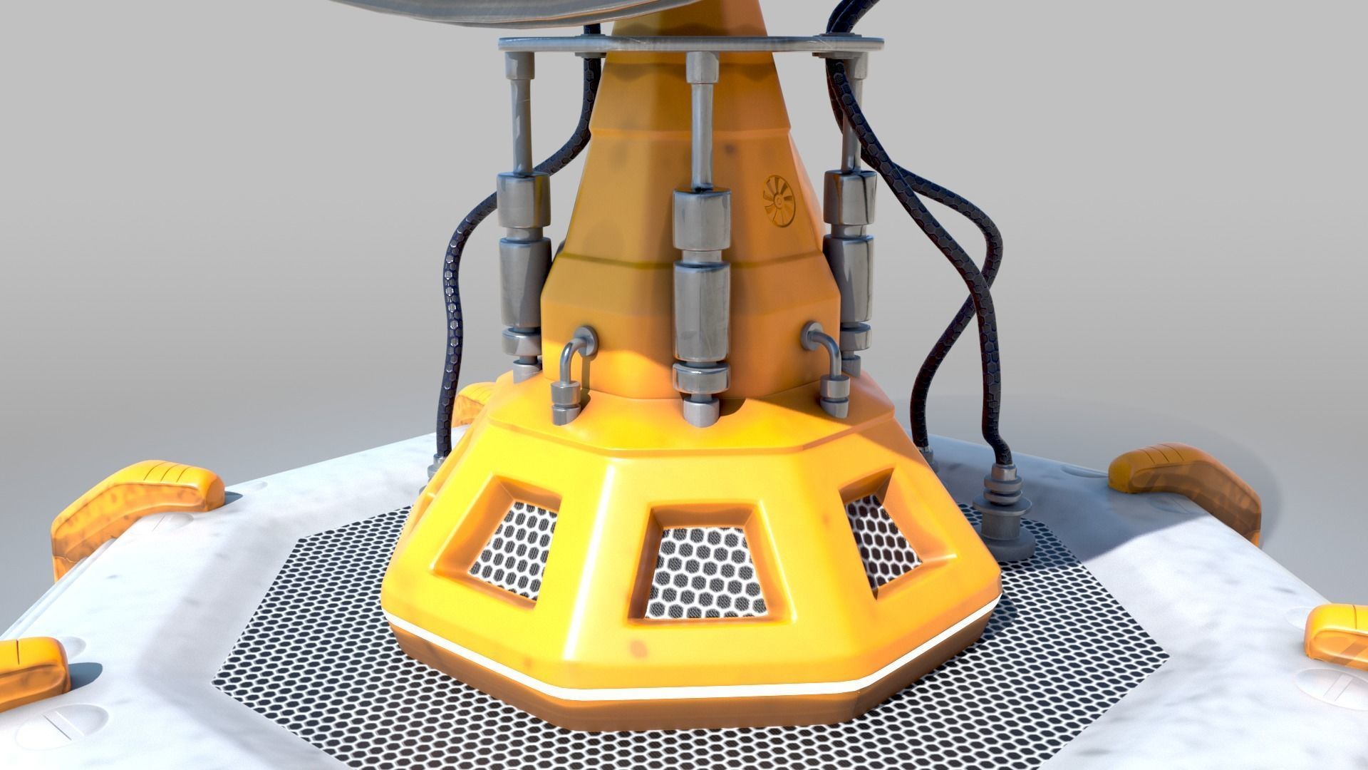 Scifi locator Low-poly 3D model_9