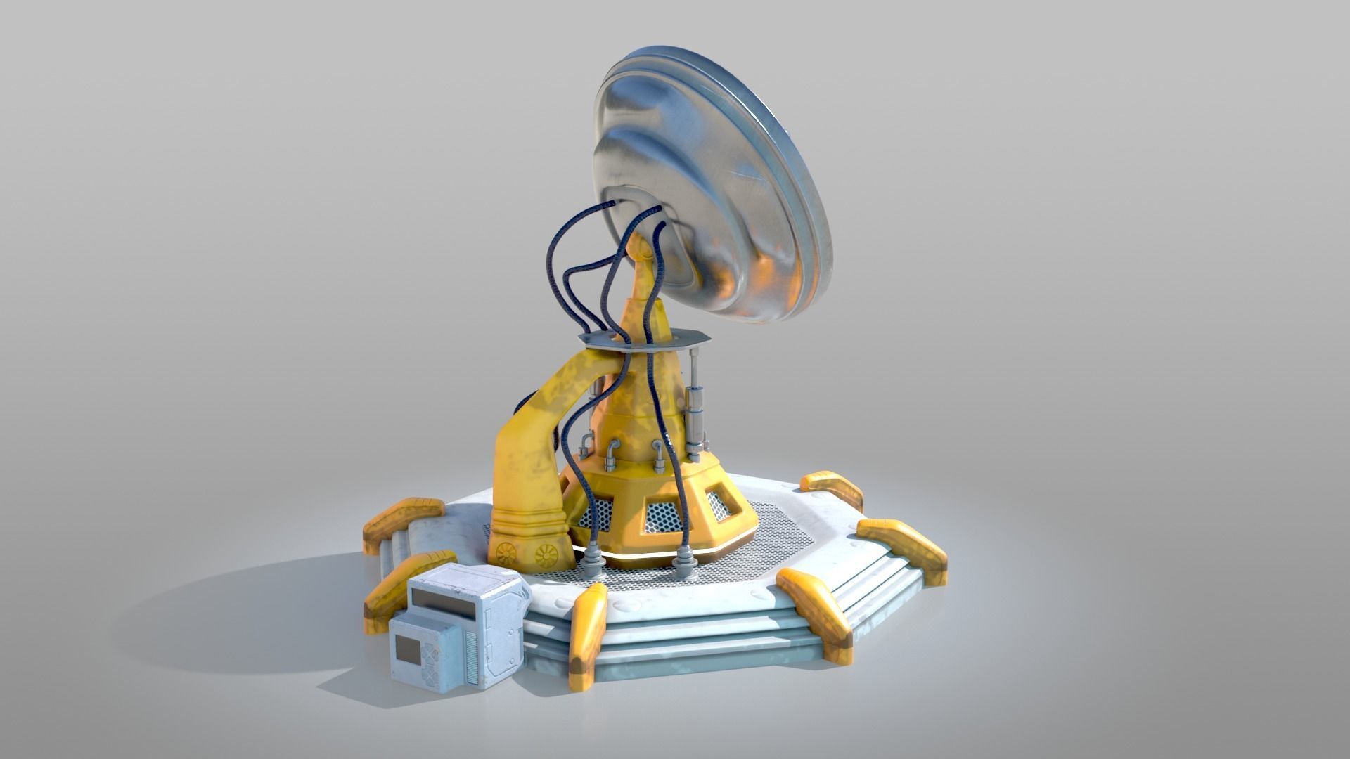 Scifi locator Low-poly 3D model_1