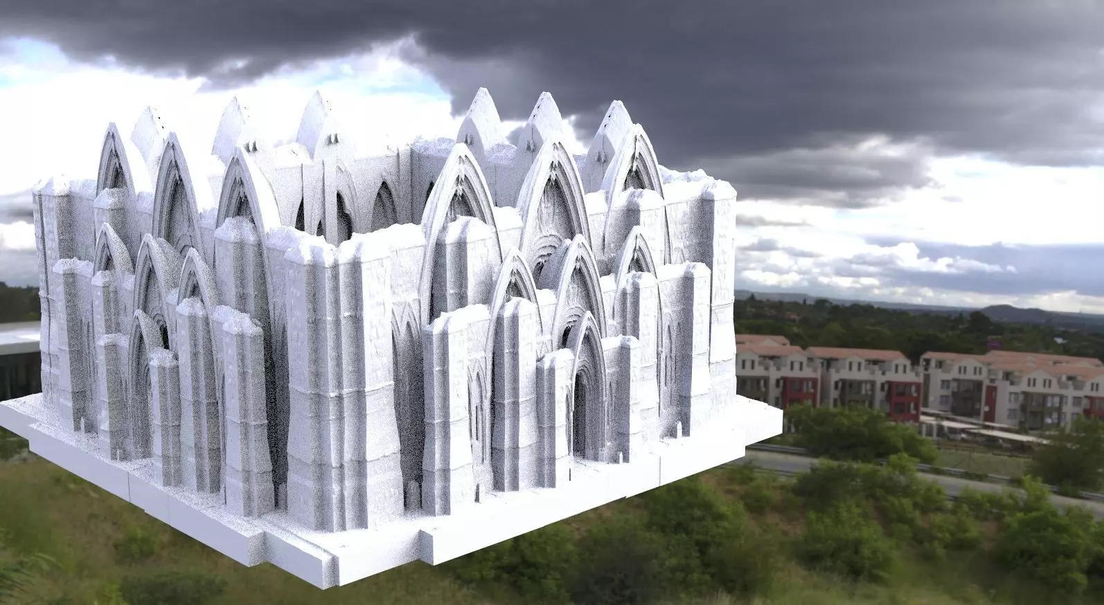 Archway abbey walls 3D model 3D model_0