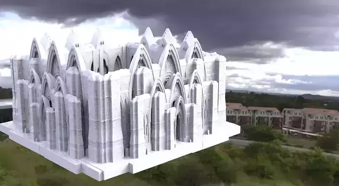 Archway abbey walls 3D model