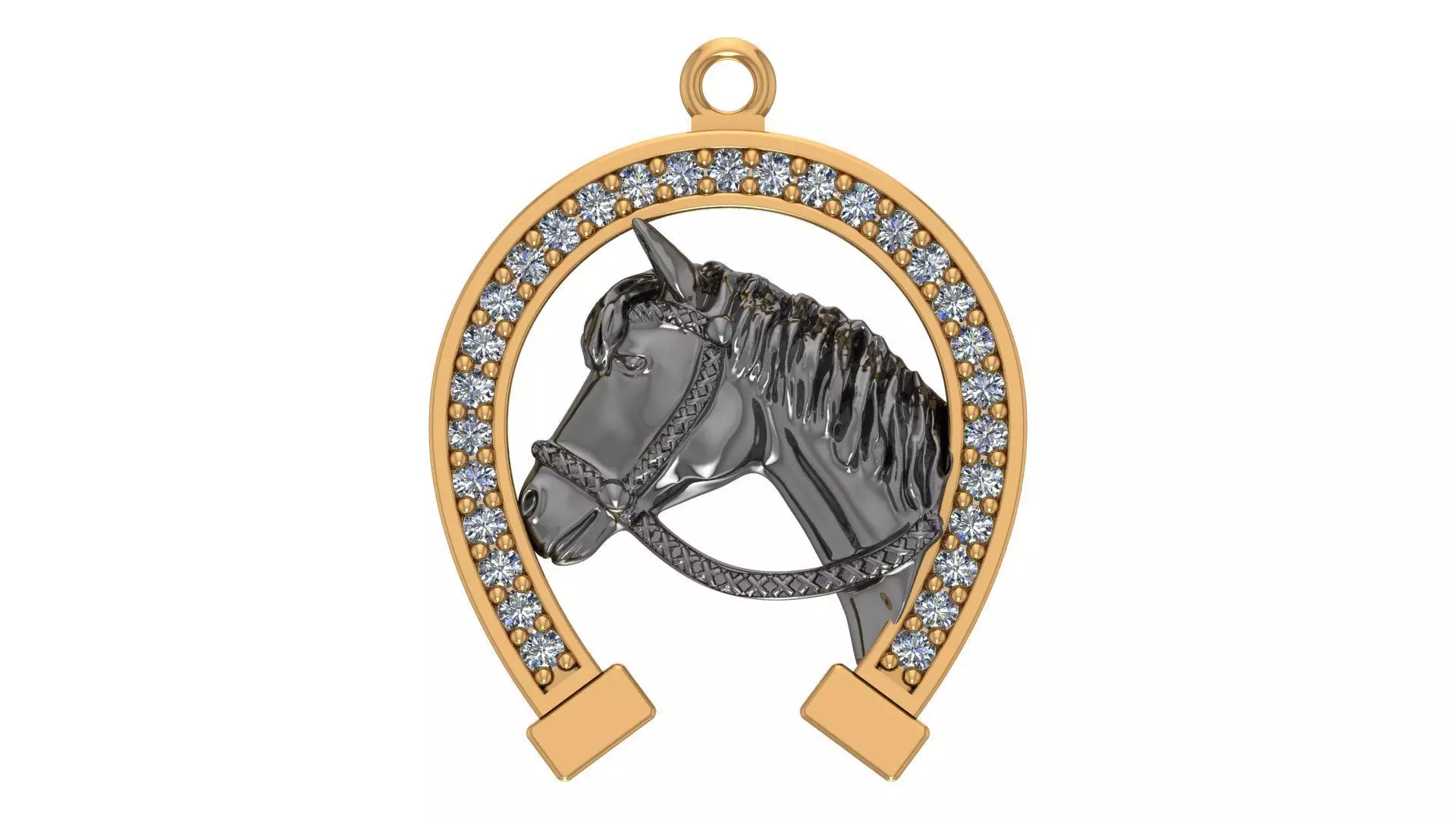 Organic Horse Pendant 3D print model_0