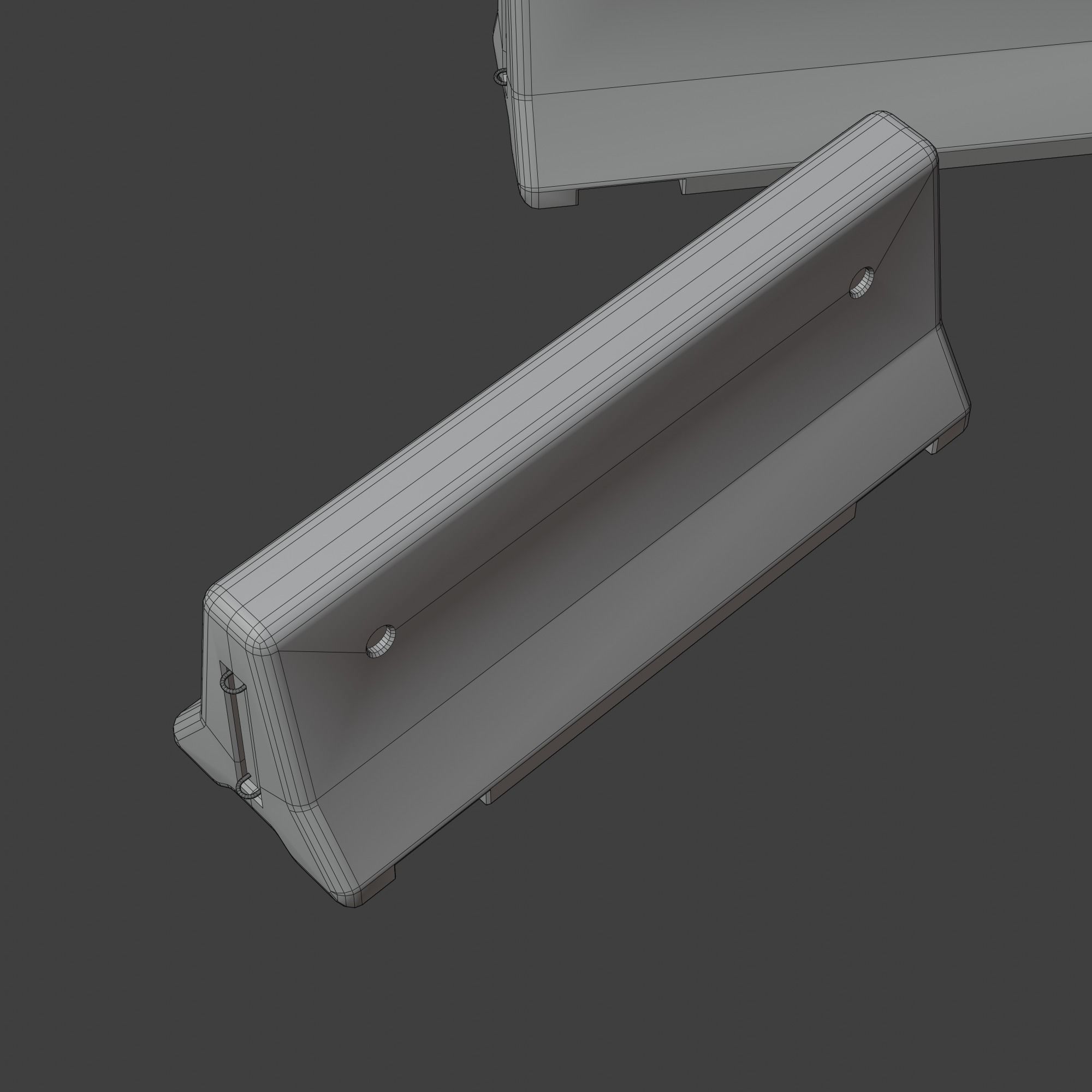 Concrete Barrier Low-poly 3D model_8