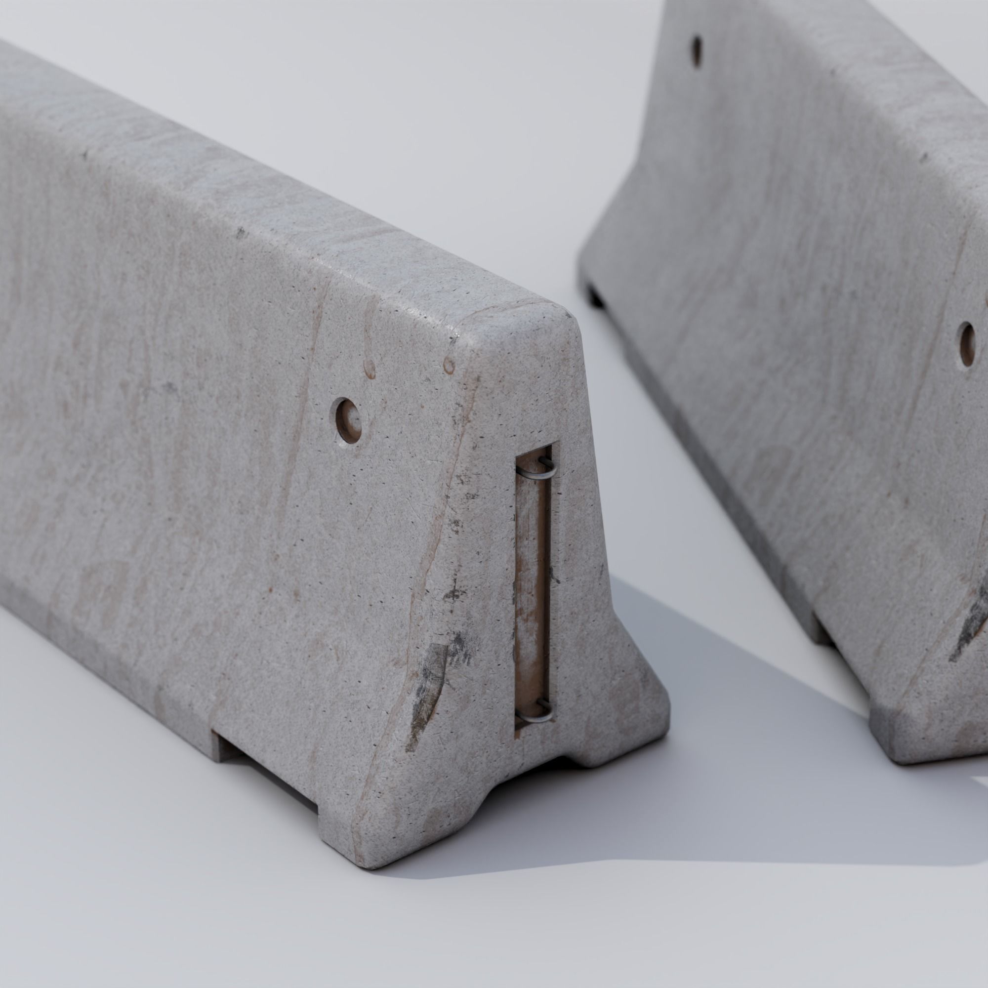 Concrete Barrier Low-poly 3D model_3
