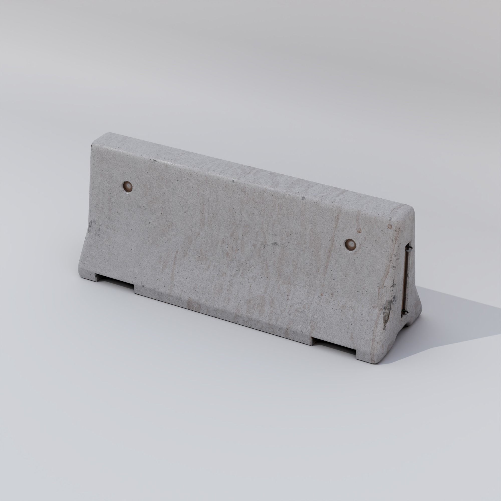 Concrete Barrier Low-poly 3D model_7