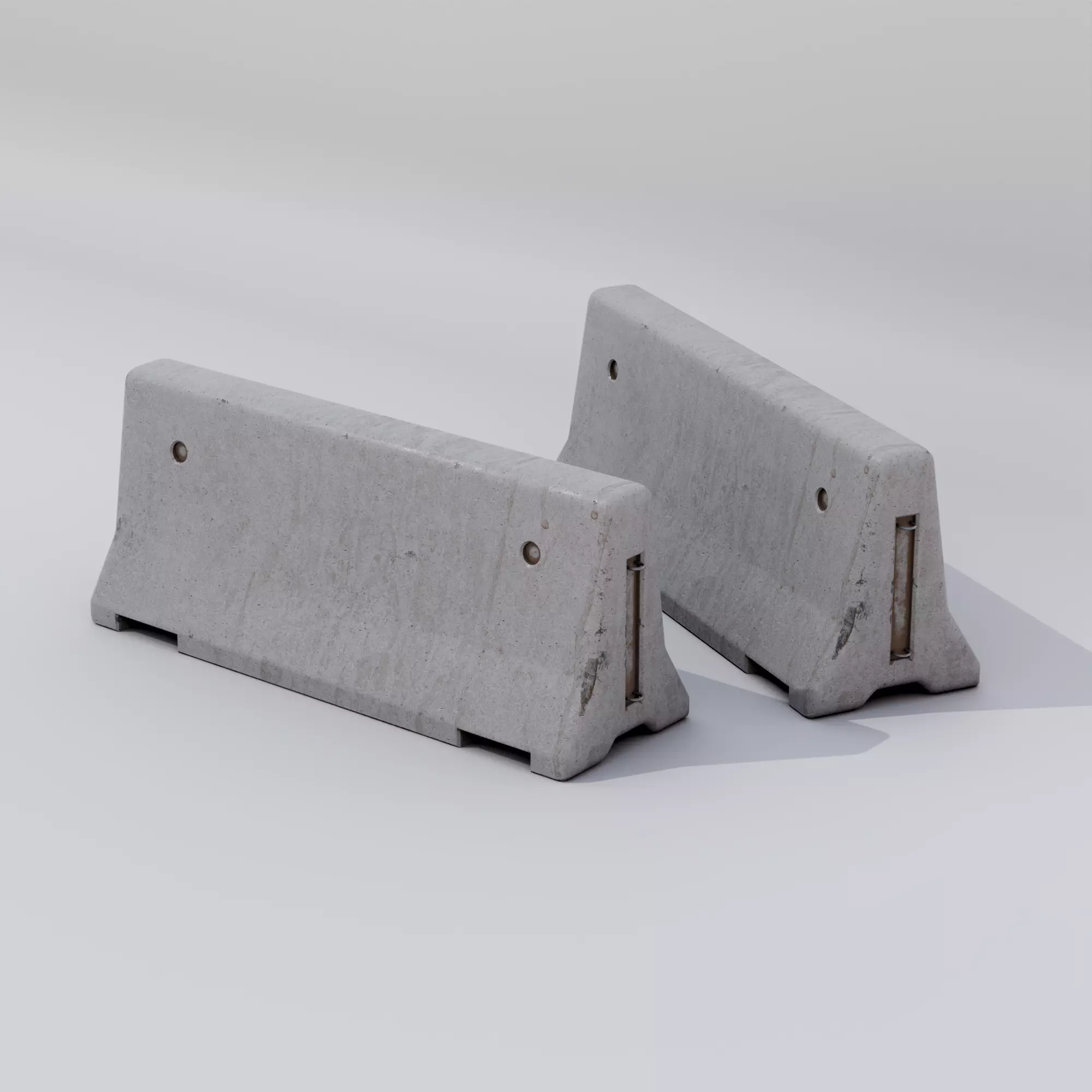 Concrete Barrier Low-poly 3D model_0