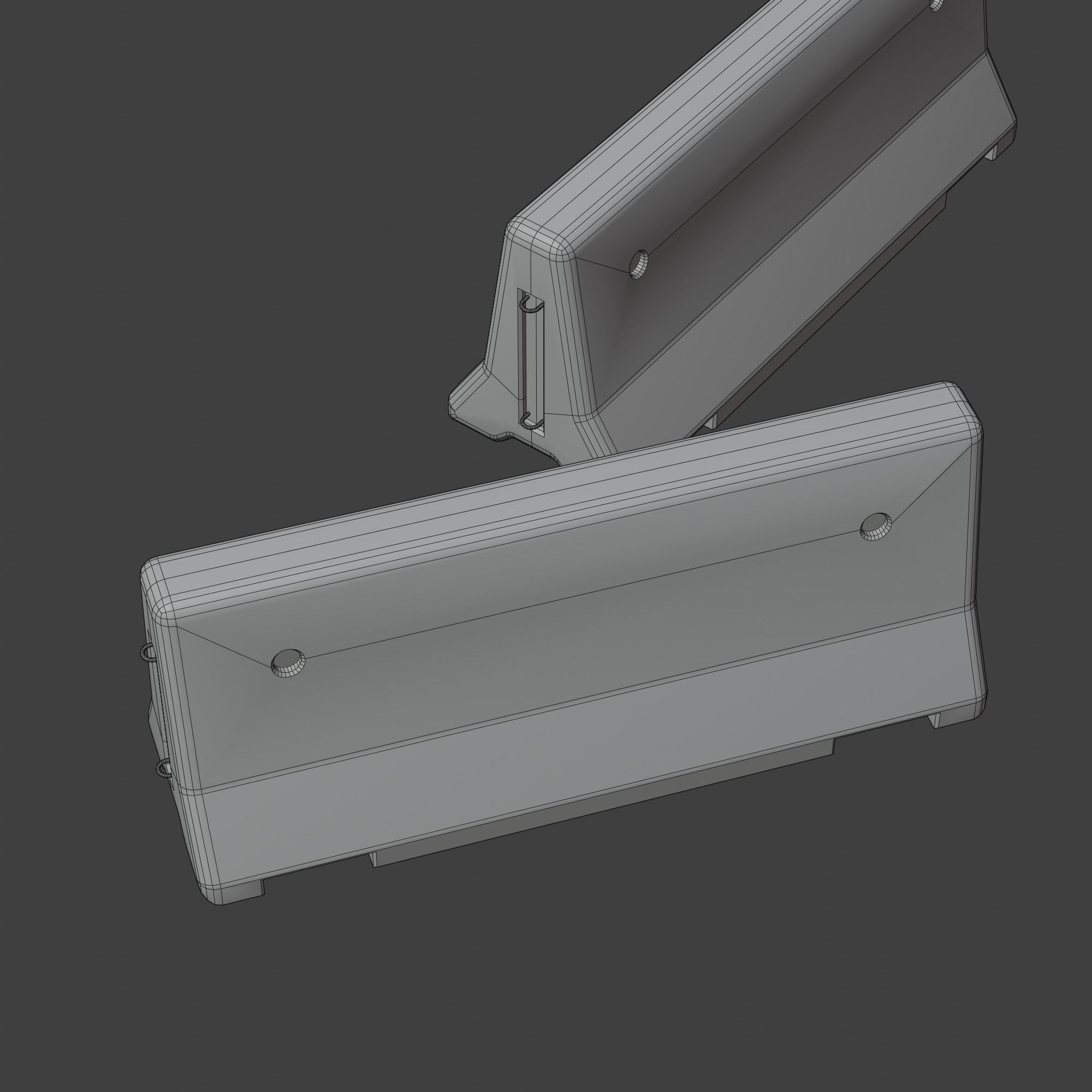 Concrete Barrier Low-poly 3D model_9