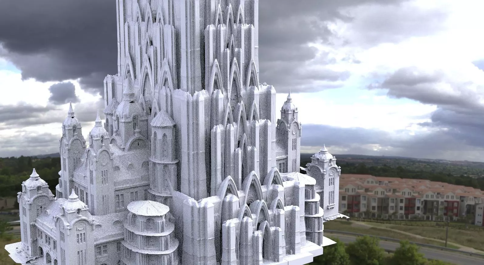 Fantasy architecture Mines of Moria influenced 3D model_0