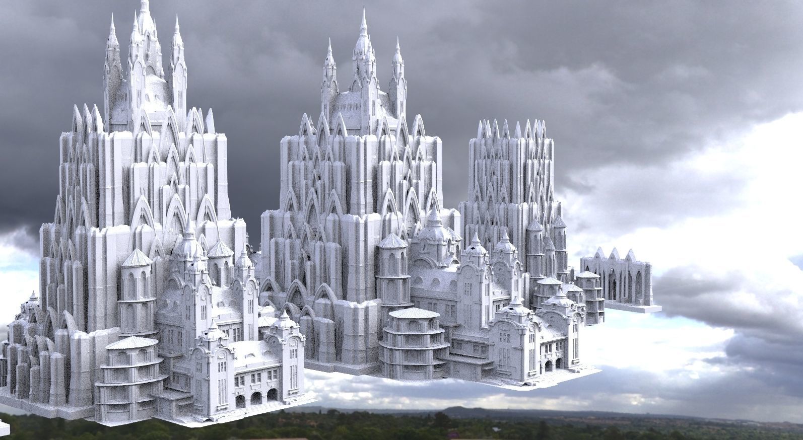 Mines of Moria Dwarf Architecture Kitbash 3D model_5