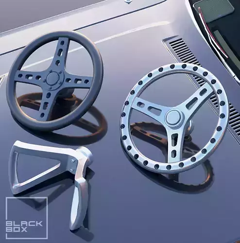 Steering Wheel Set 3 for Diecast and Miniatures