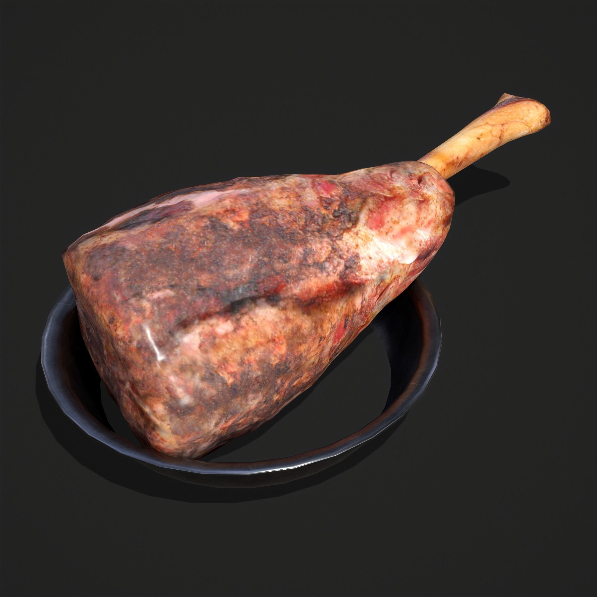 Meat on Bone Low-poly 3D model_6