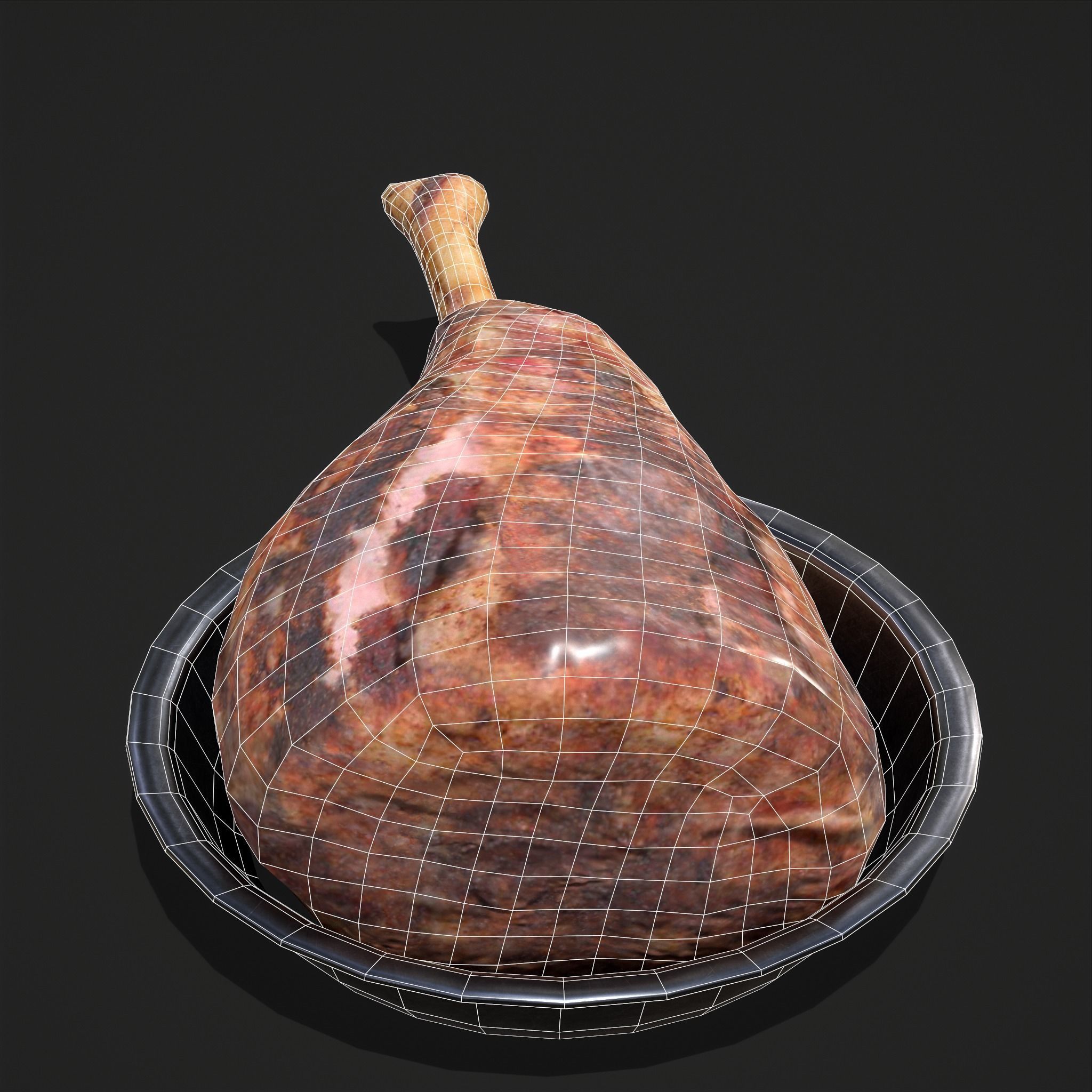 Meat on Bone Low-poly 3D model_25
