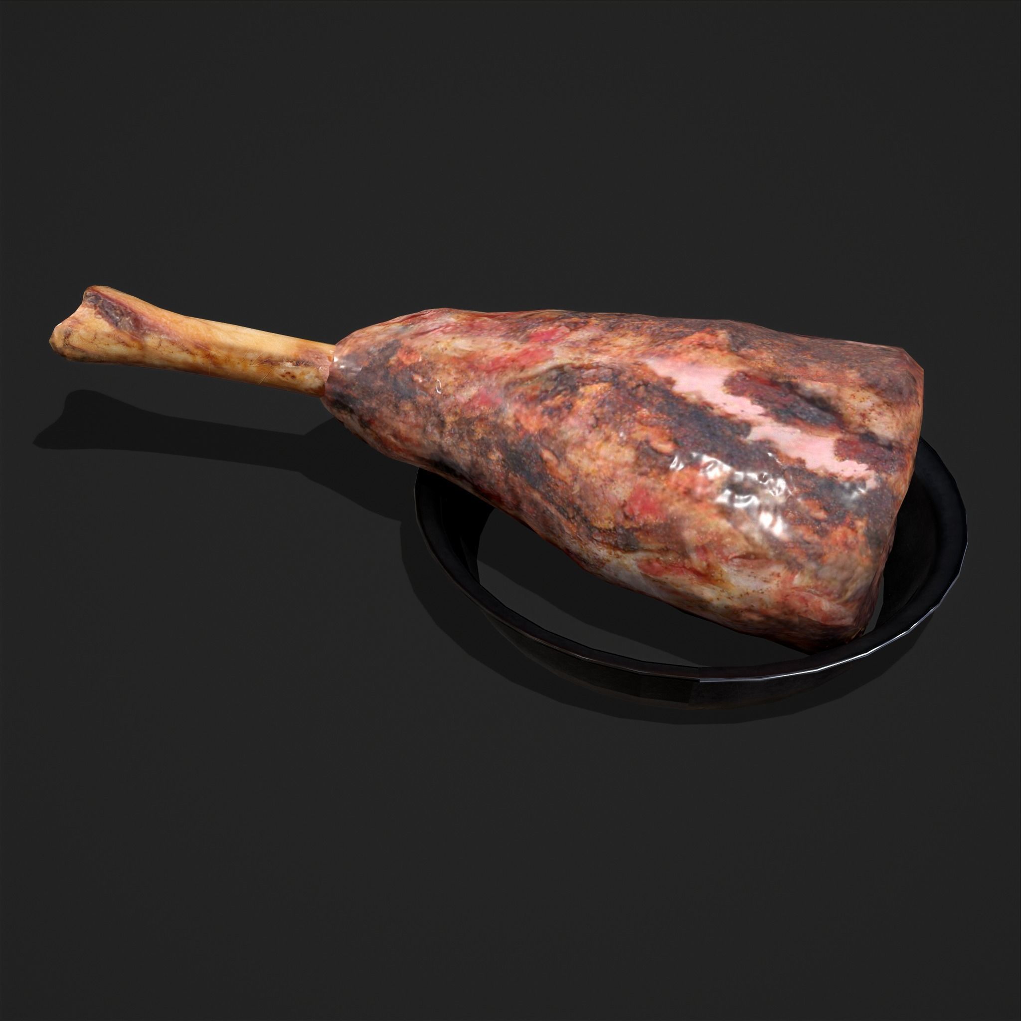 Meat on Bone Low-poly 3D model_3