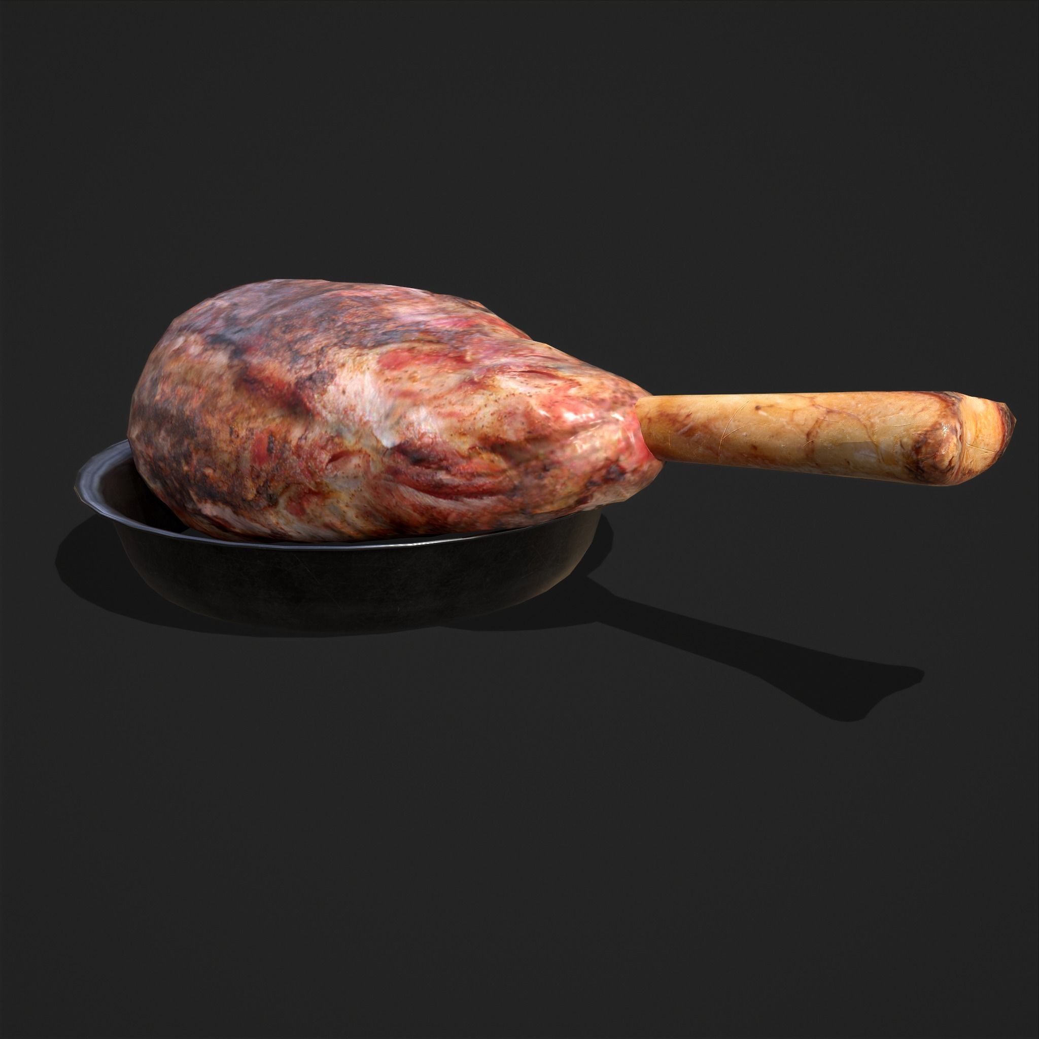 Meat on Bone Low-poly 3D model_8