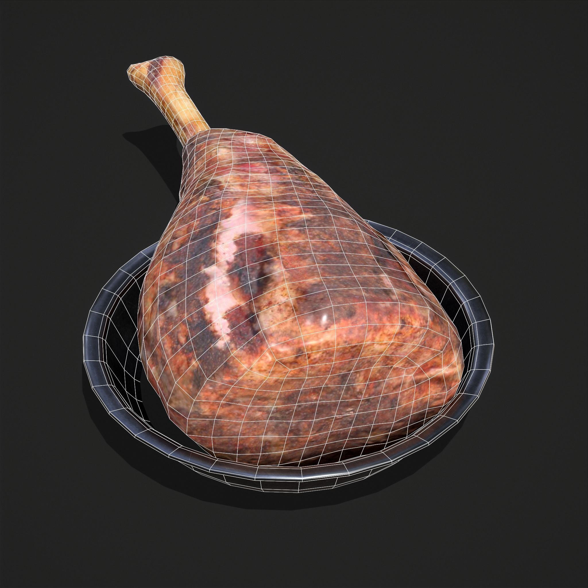 Meat on Bone Low-poly 3D model_5