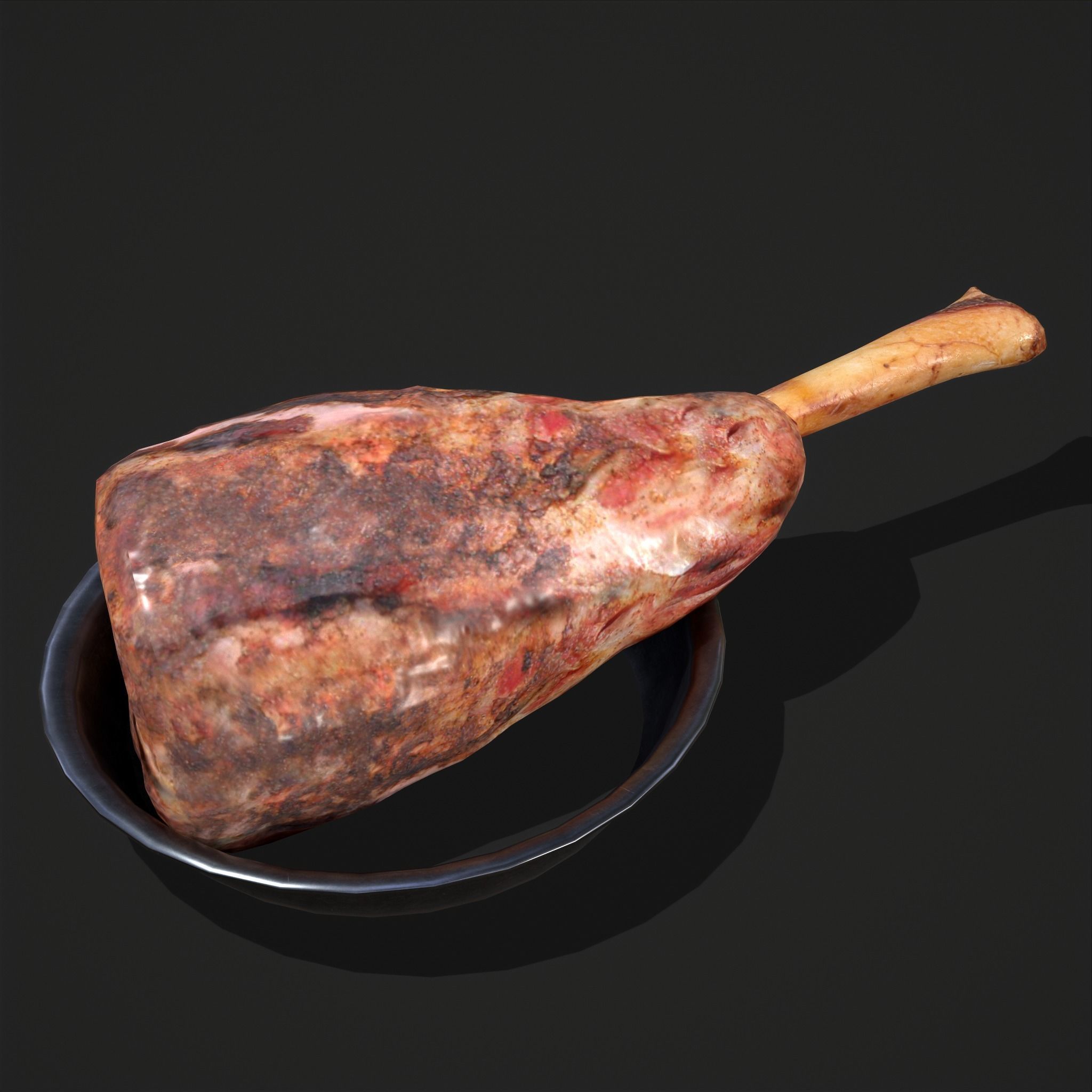 Meat on Bone Low-poly 3D model_26