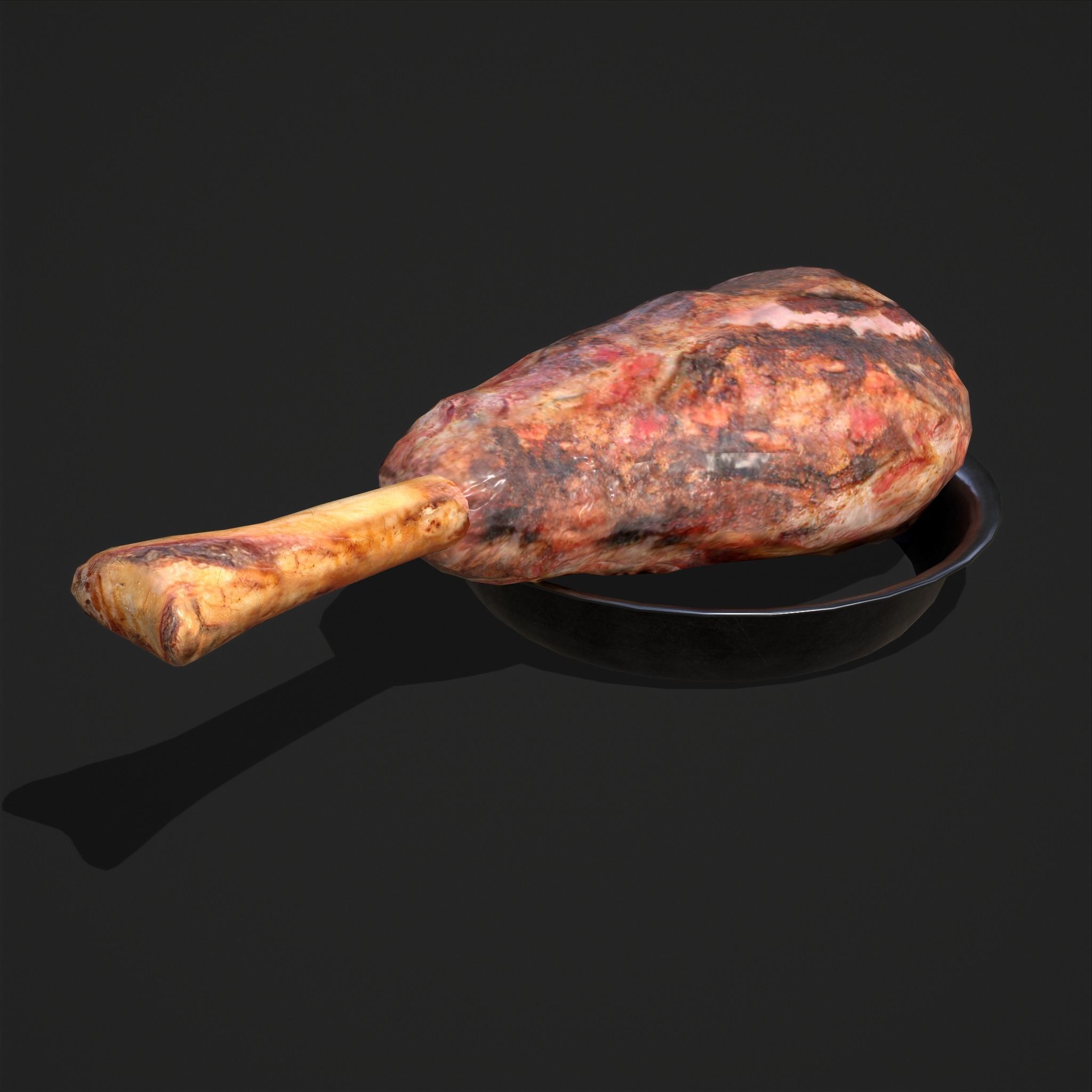 Meat on Bone Low-poly 3D model_10
