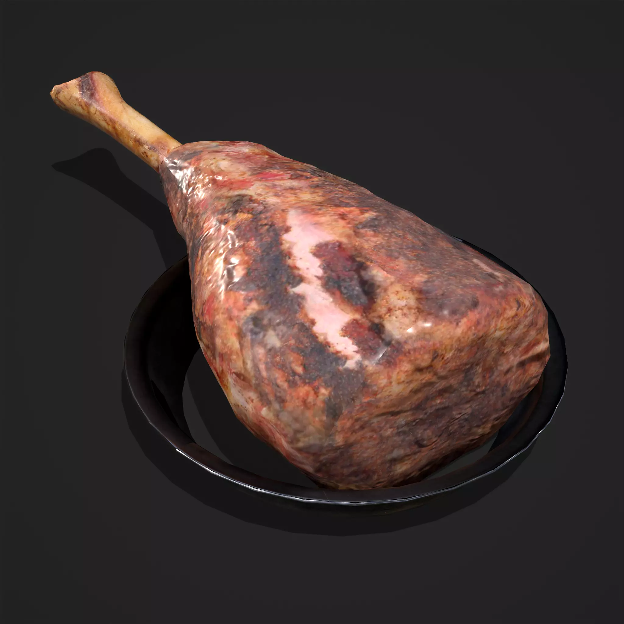 Meat on Bone Low-poly 3D model_0