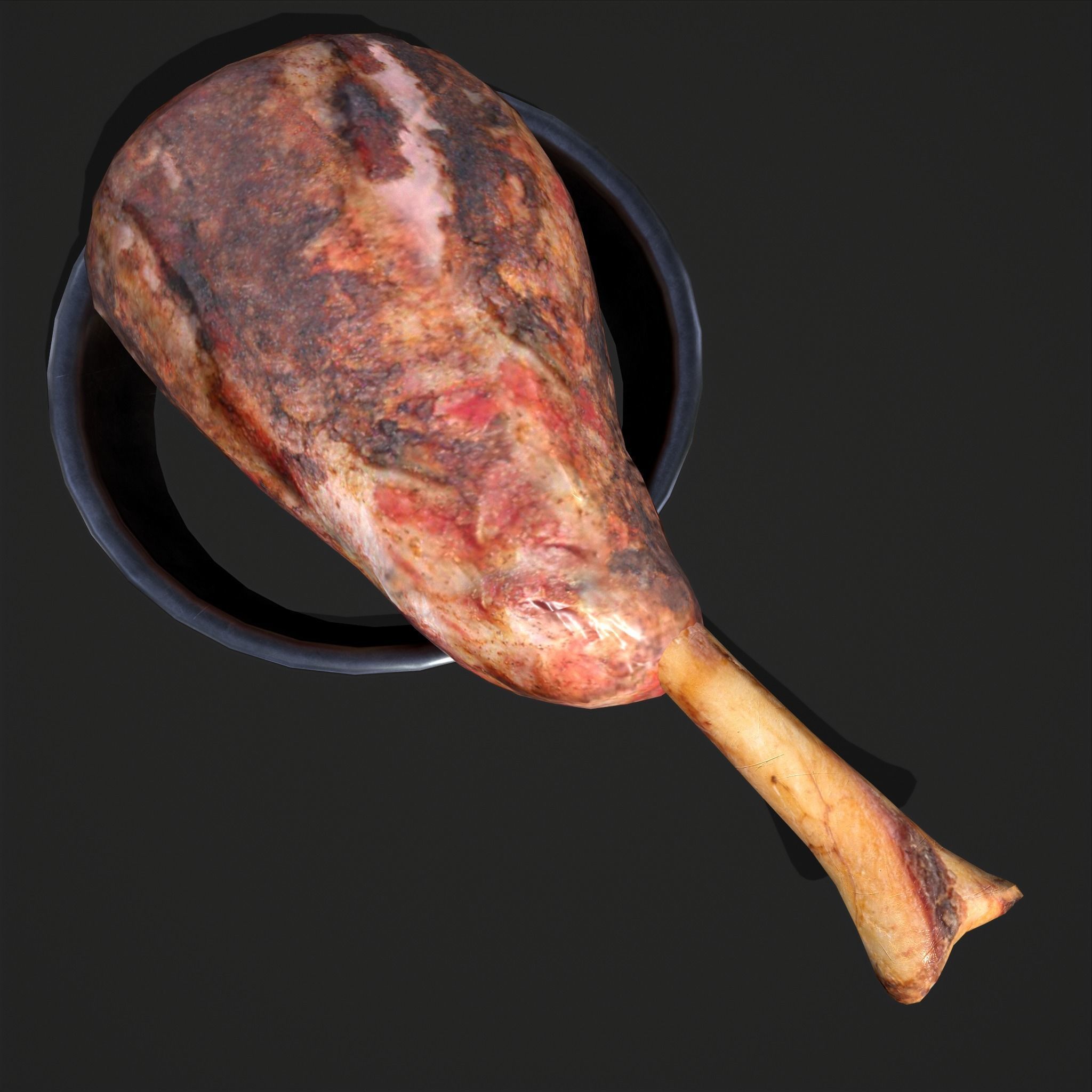 Meat on Bone Low-poly 3D model_7