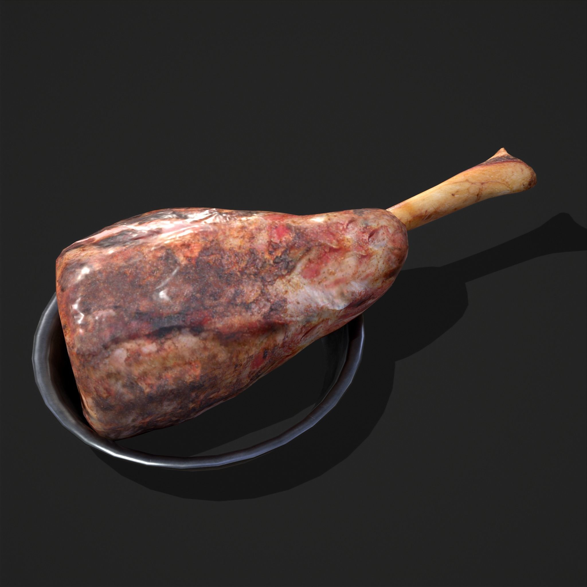 Meat on Bone Low-poly 3D model_23