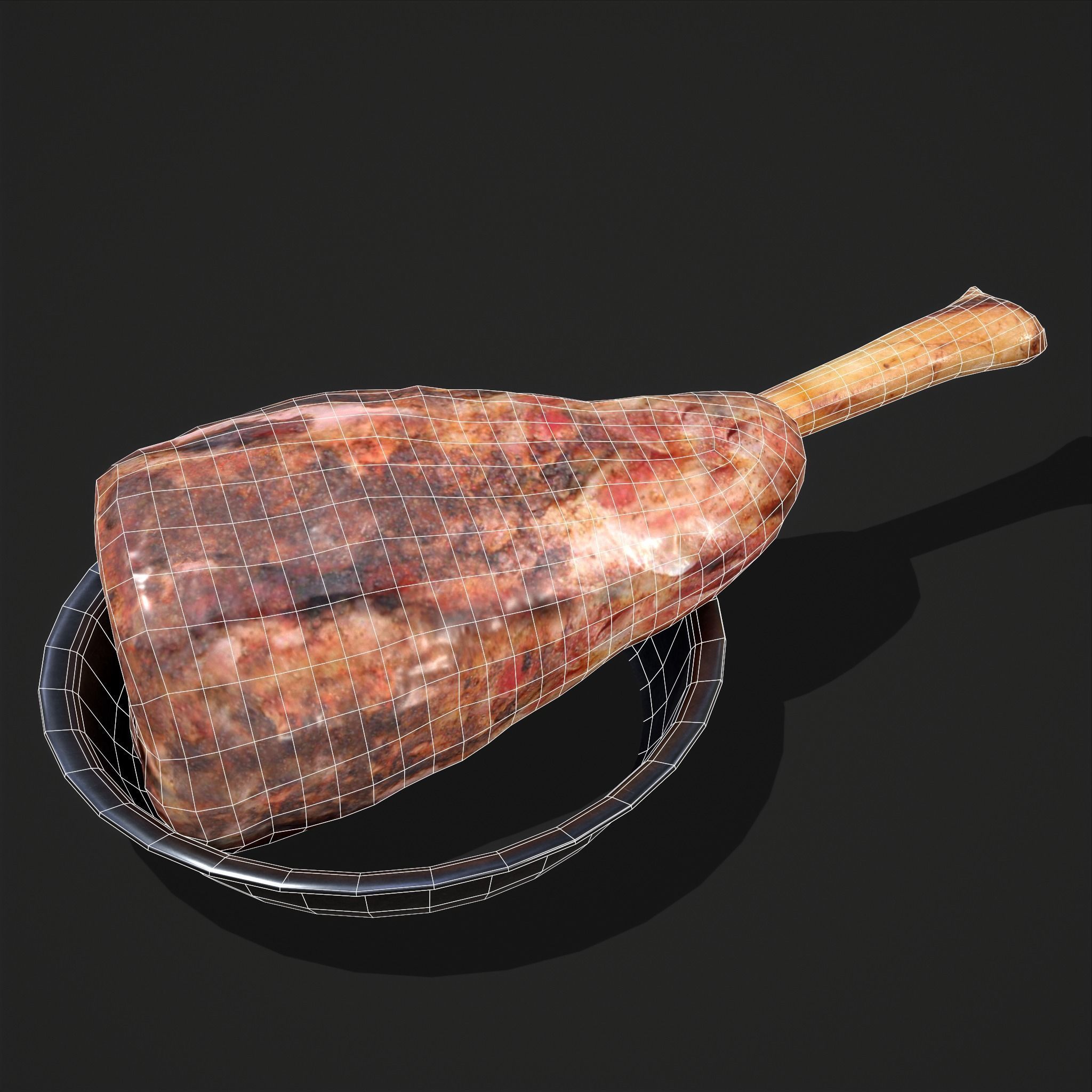 Meat on Bone Low-poly 3D model_27