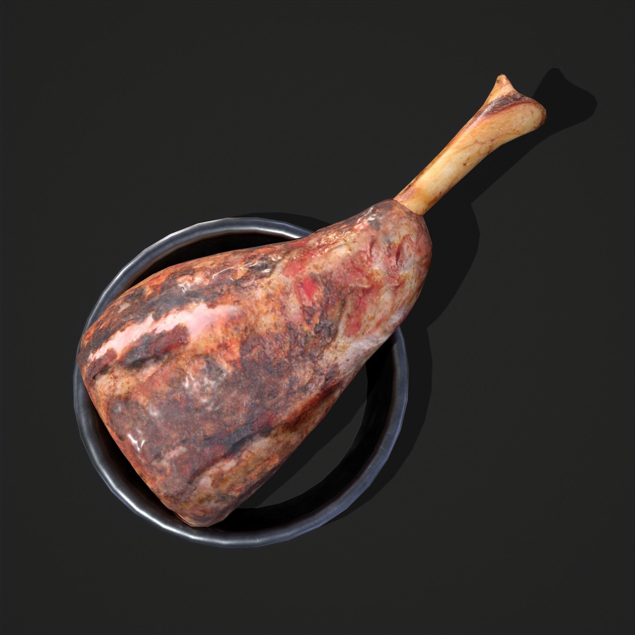Meat on Bone Low-poly 3D model_19