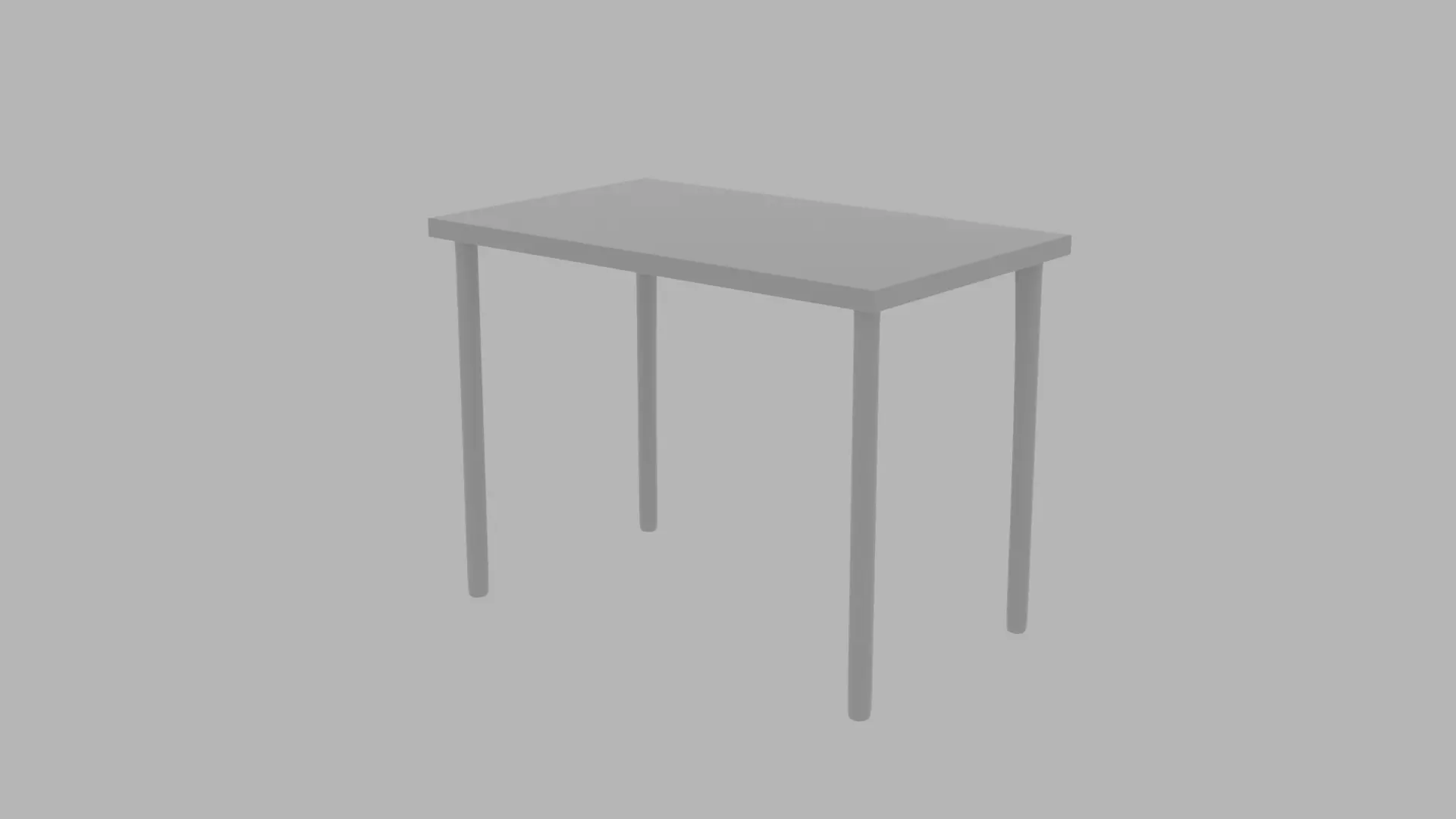 Simple Light Grey Table 3D model_0