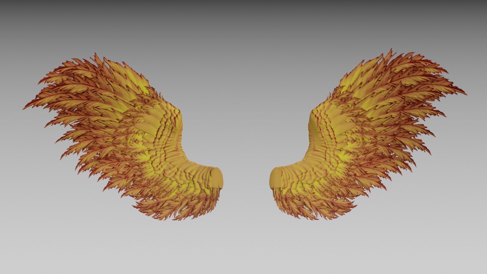 Phoenix wings - Alas Fenix 3D Low-poly 3D model_11