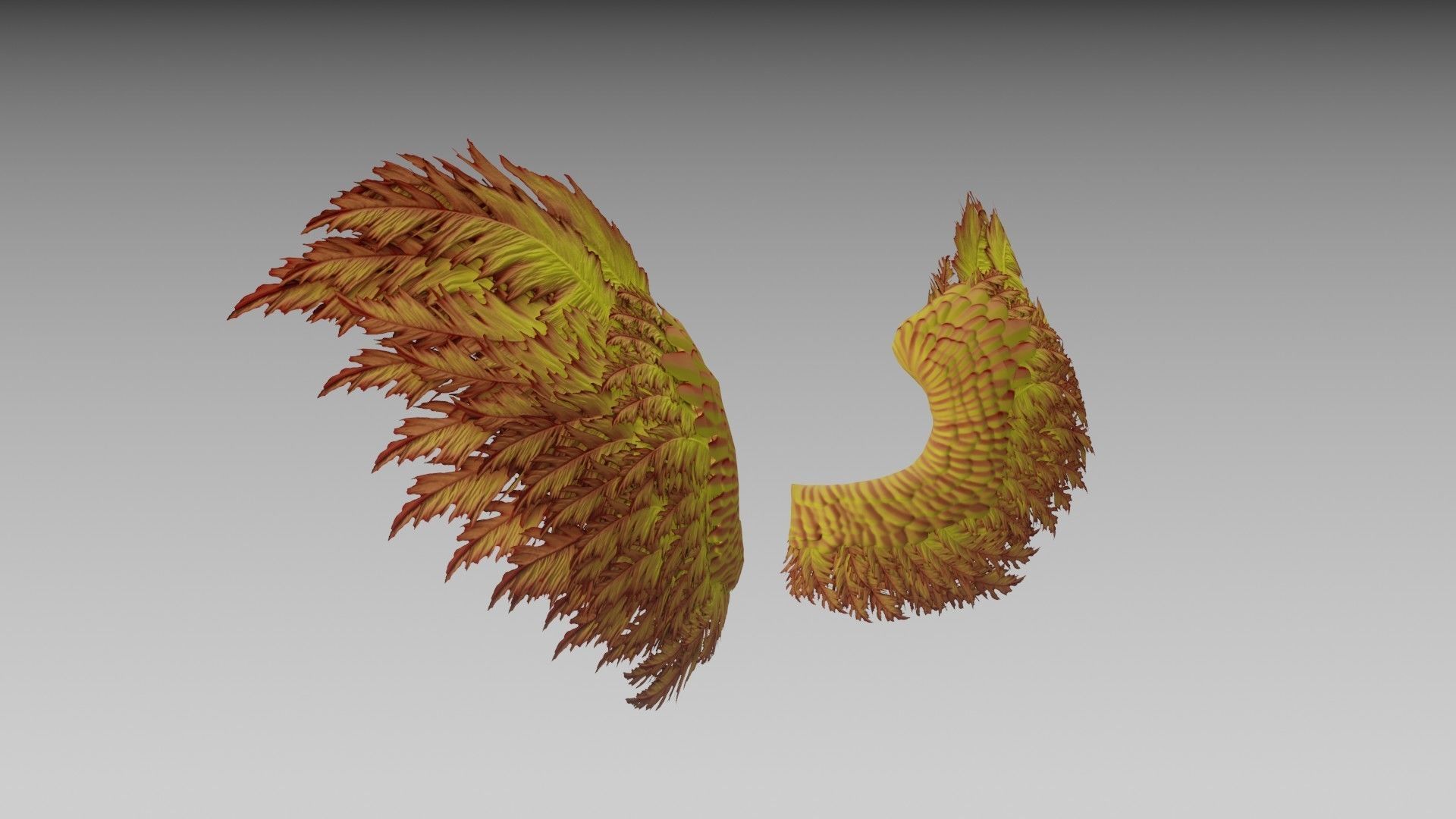 Phoenix wings - Alas Fenix 3D Low-poly 3D model_5