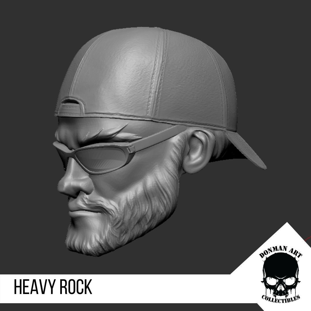 Heavy Rock Head for 6 inch action figures 3D print model_9