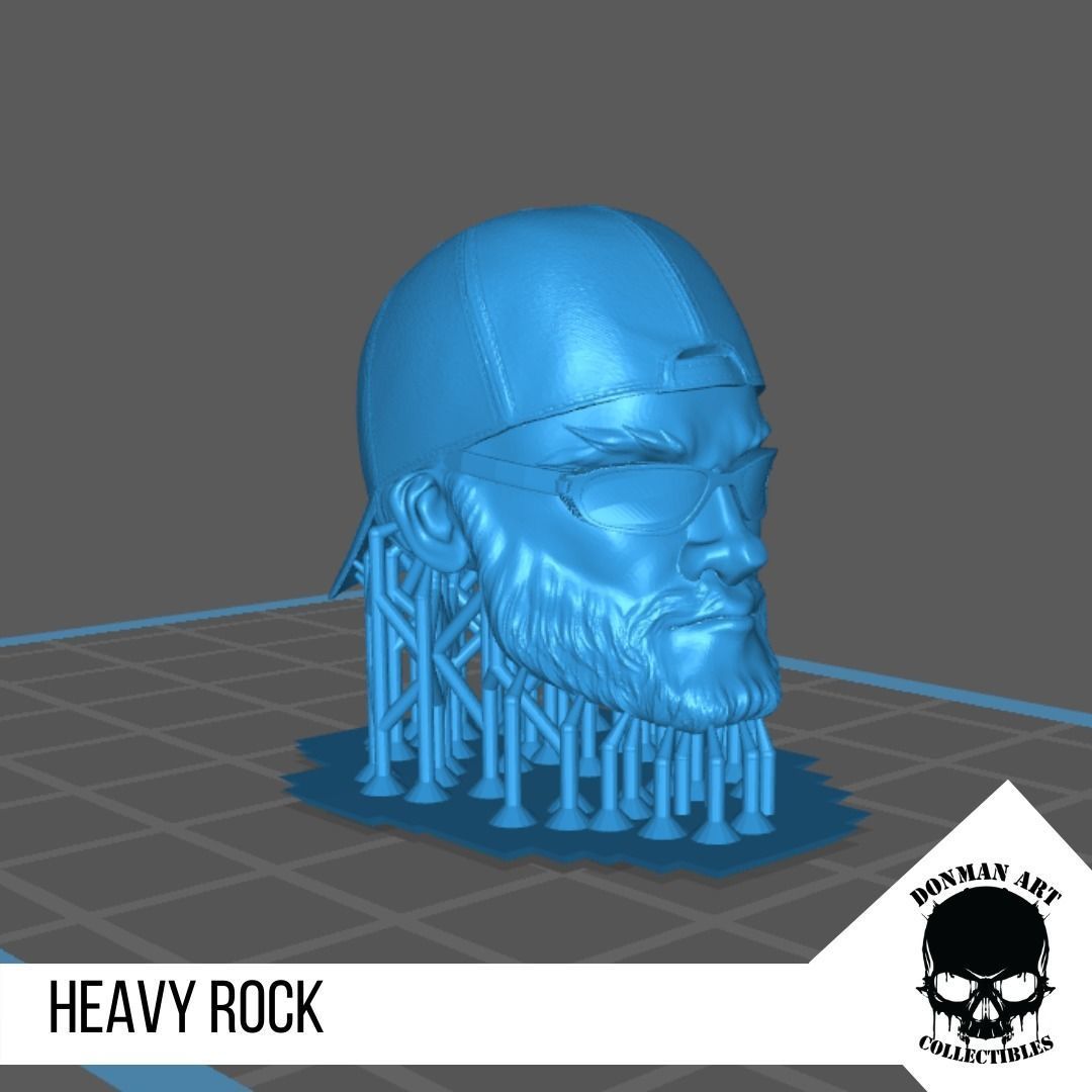 Heavy Rock Head for 6 inch action figures 3D print model_13