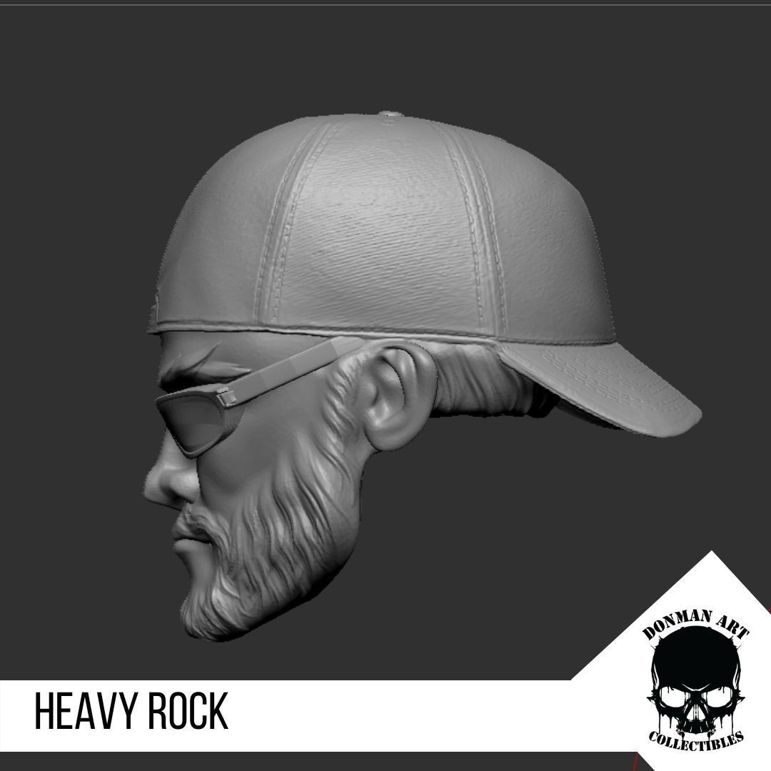 Heavy Rock Head for 6 inch action figures 3D print model_20