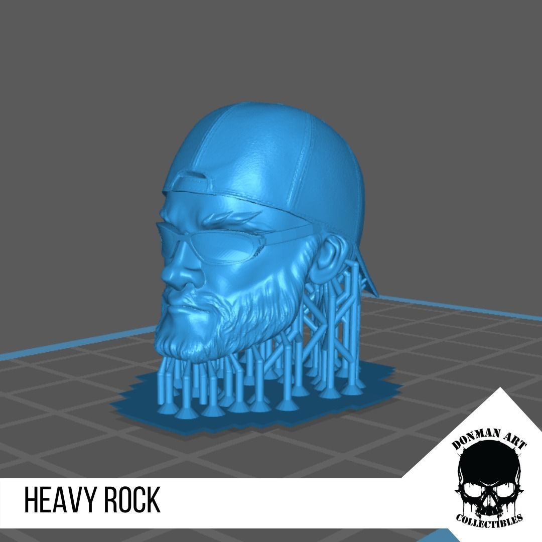 Heavy Rock Head for 6 inch action figures 3D print model_11