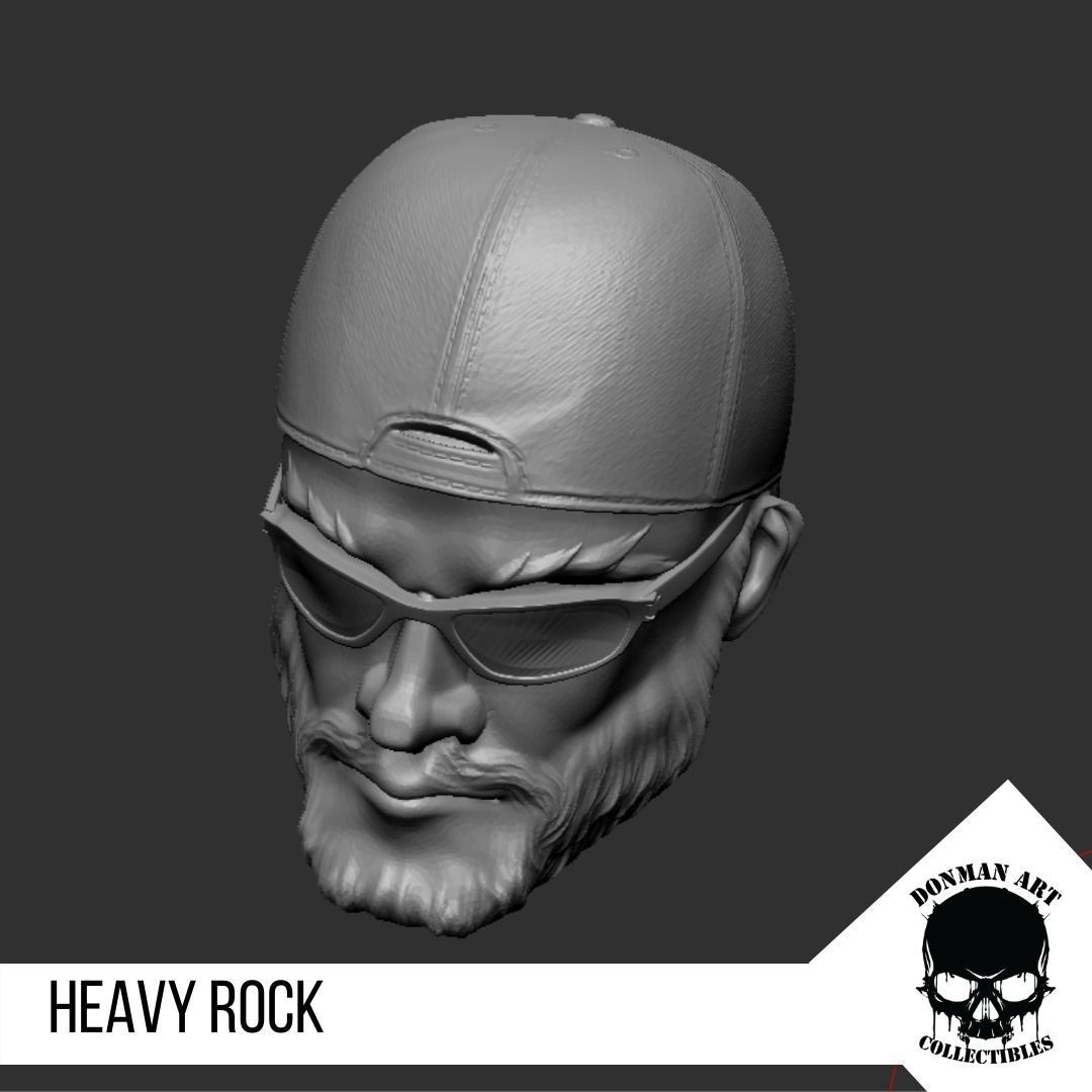 Heavy Rock Head for 6 inch action figures 3D print model_3