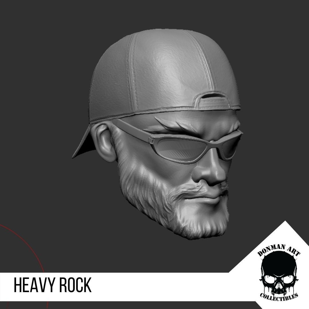 Heavy Rock Head for 6 inch action figures 3D print model_17