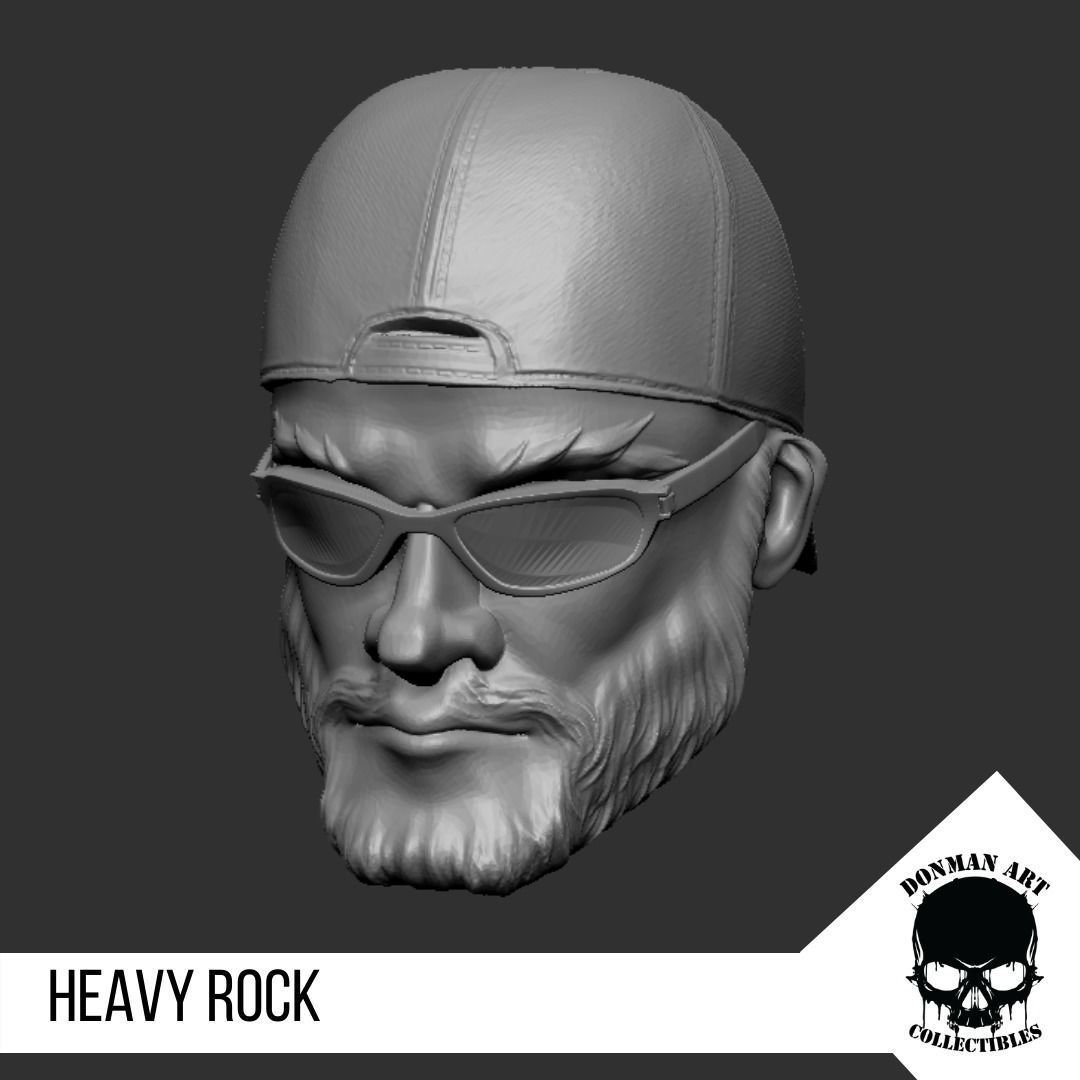 Heavy Rock Head for 6 inch action figures 3D print model_14
