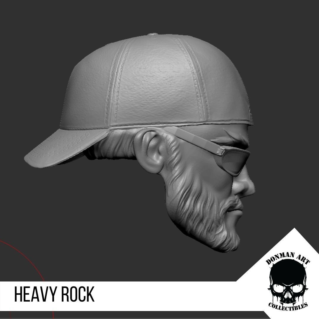 Heavy Rock Head for 6 inch action figures 3D print model_2